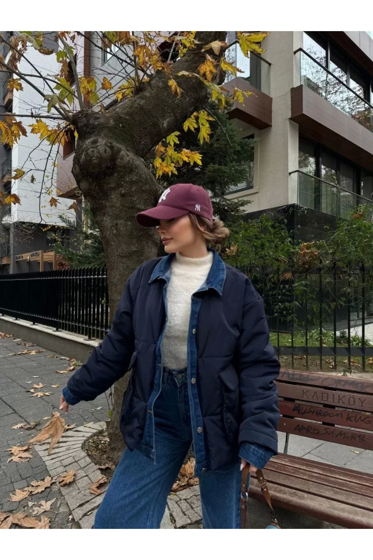 Beste Gürel Jeans Detayli Citcitli Ceket - Lacivert
