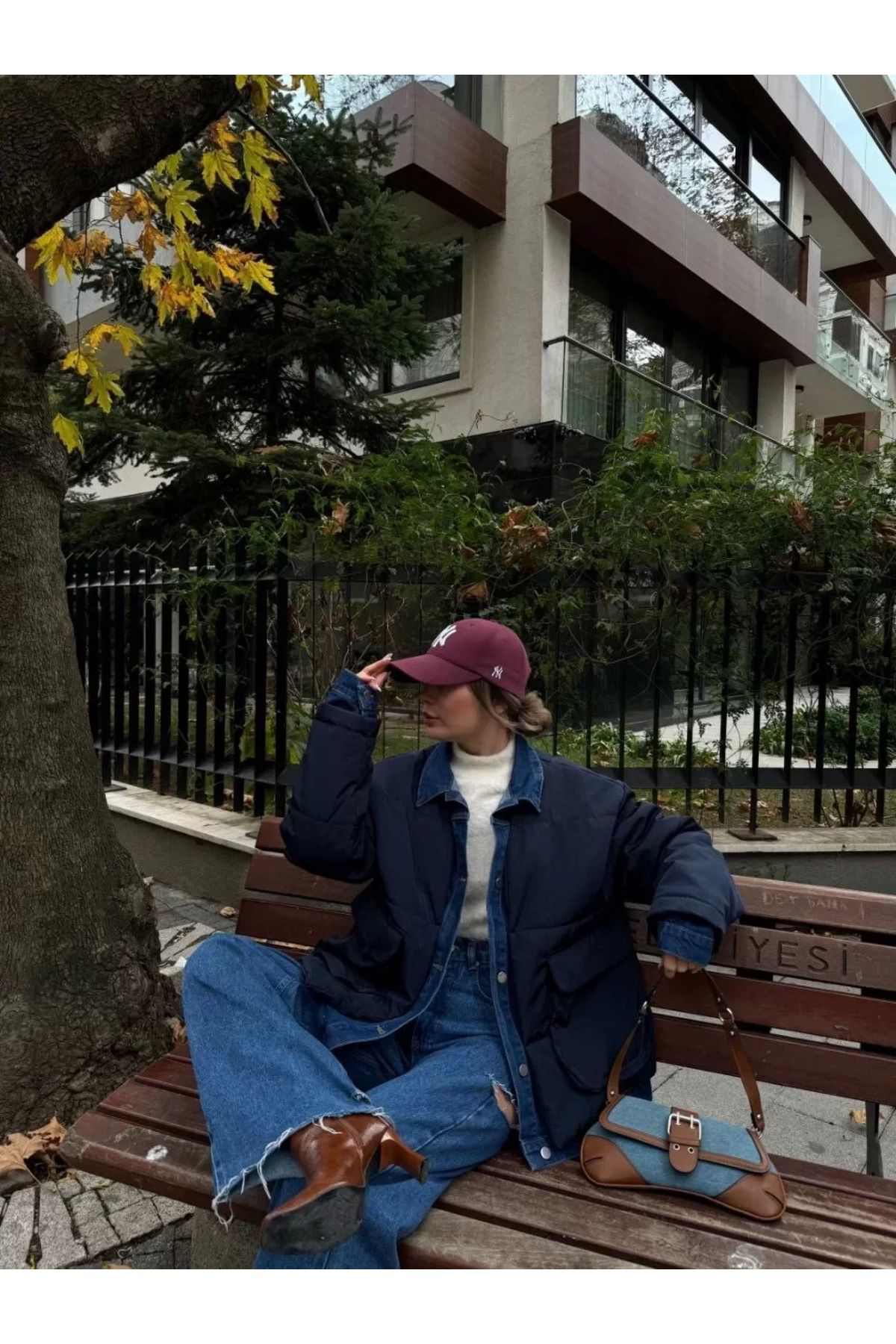 Beste Gürel Jeans Detayli Citcitli Ceket - Lacivert