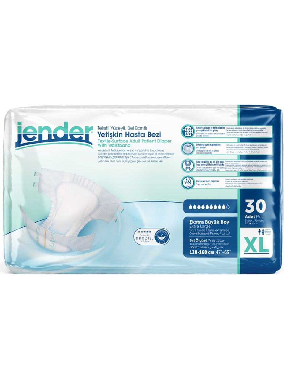 Jender  Bel Bantli Hasta Bezi Xlarge 30 Adet