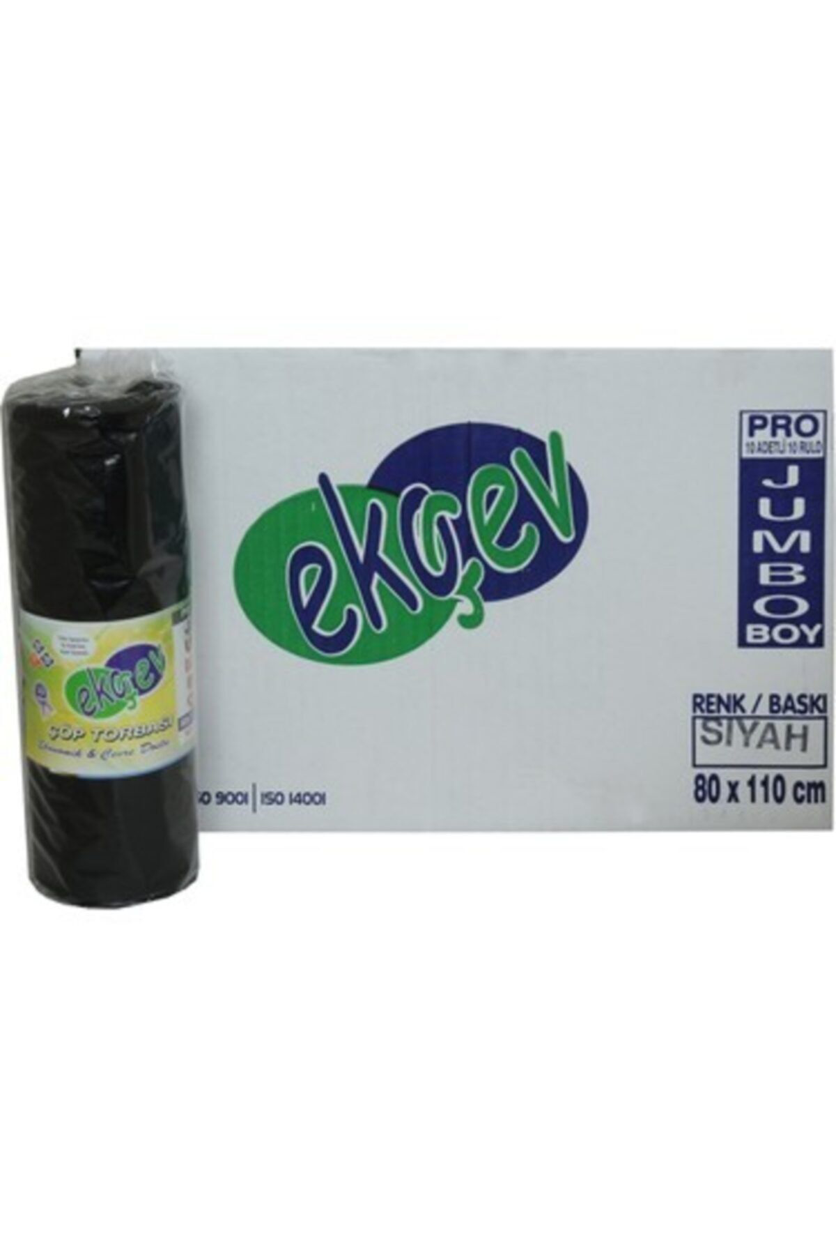 Ekoçev Jumbo Boy Siyah Çöp Torbasi 80*110 - 10 Ad.