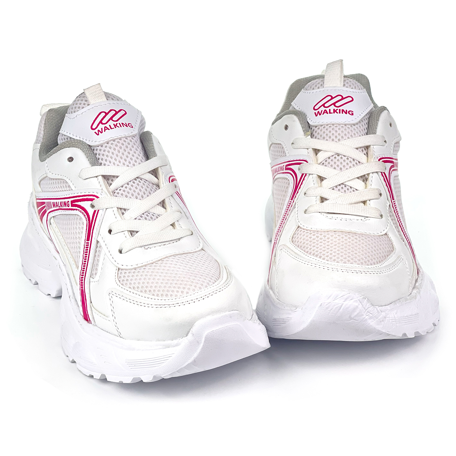 Kajila Kadin Beyaz Fuşya Hafif Fileli Günlük Rahat Sneaker Spor Ayakkabi