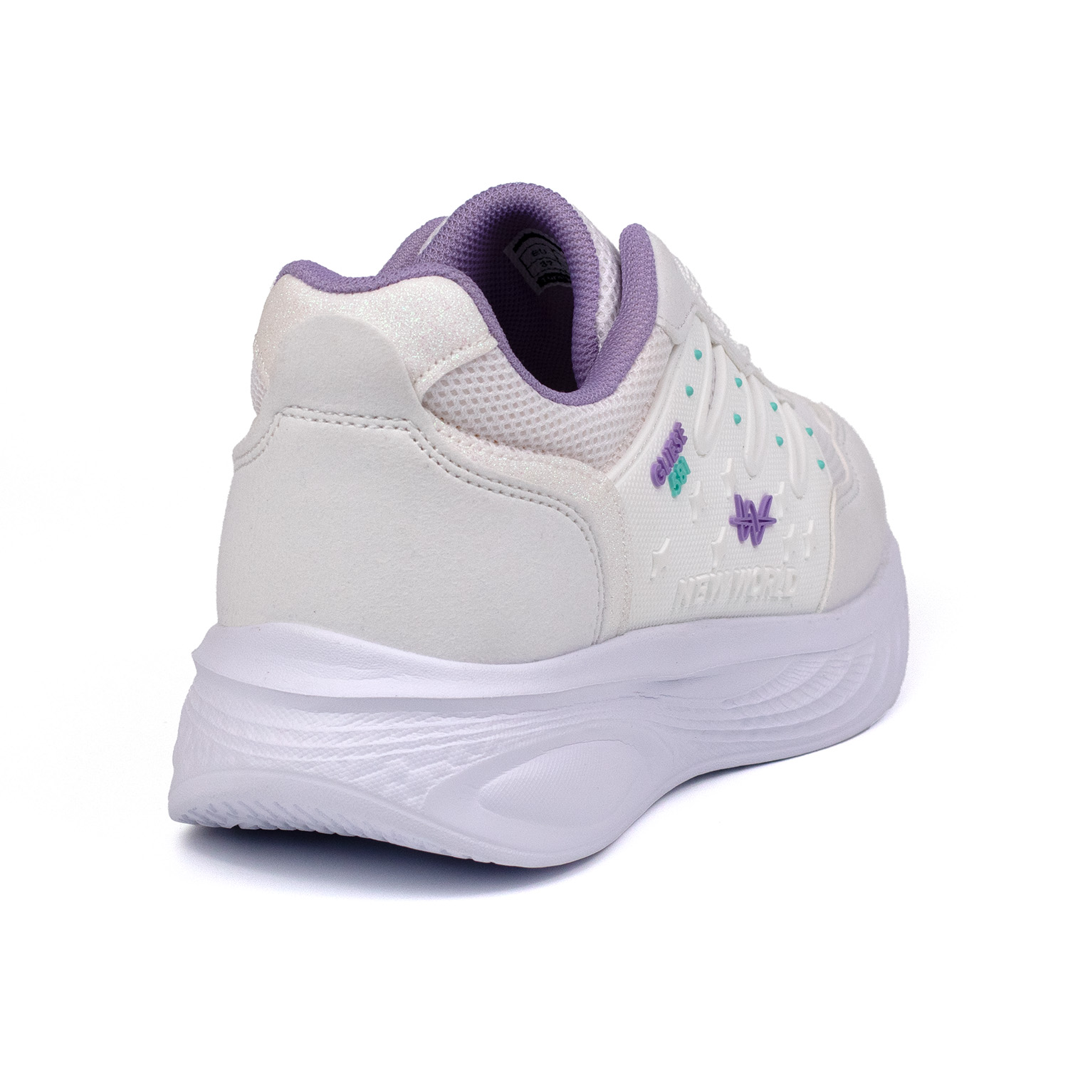 Kajila Kadin Beyaz Lila Fileli Günlük Rahat Sneaker Spor Ayakkabi