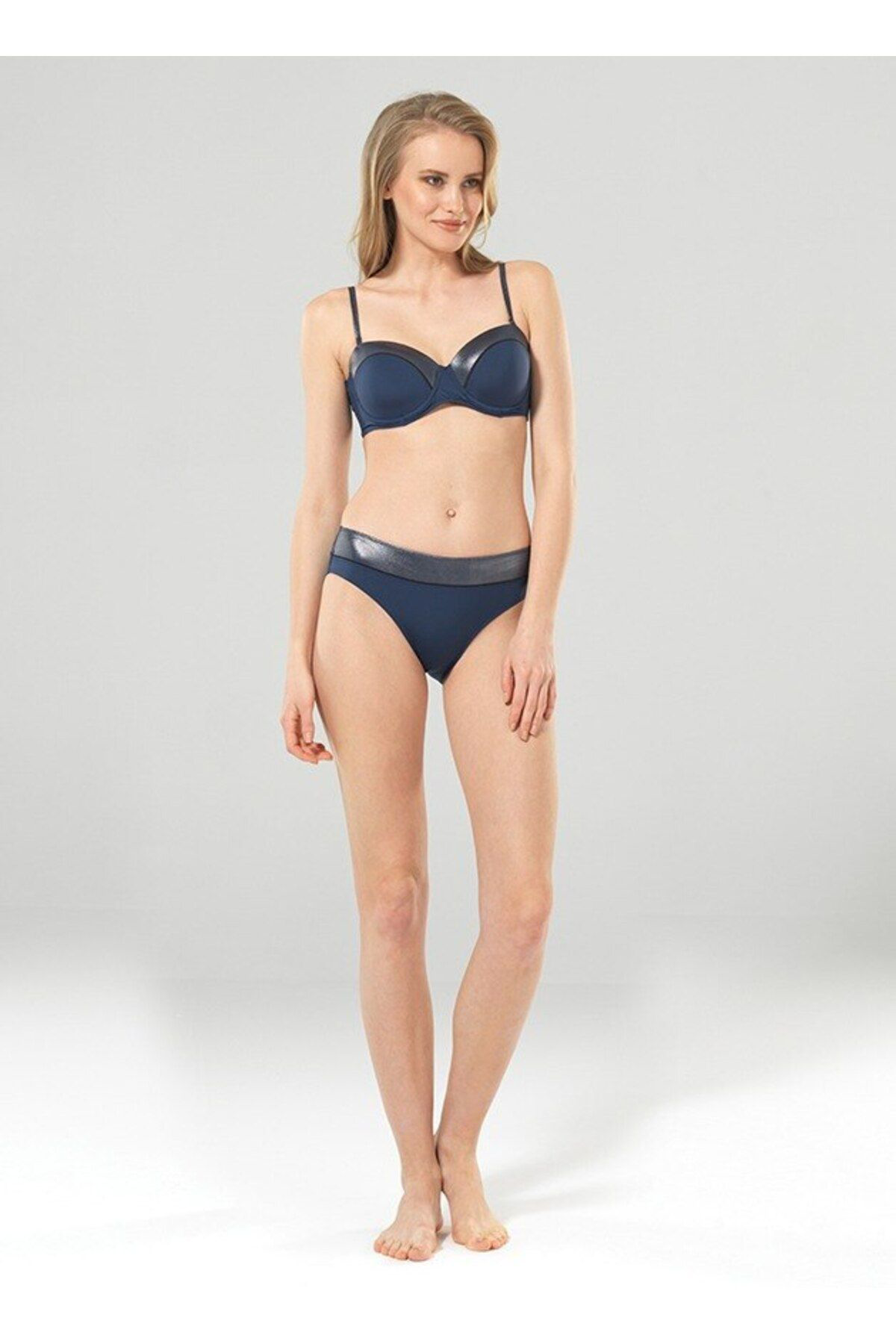 Blackspade Kadin Bikini Alti 8905 - Koyu Denim Varak Baskili