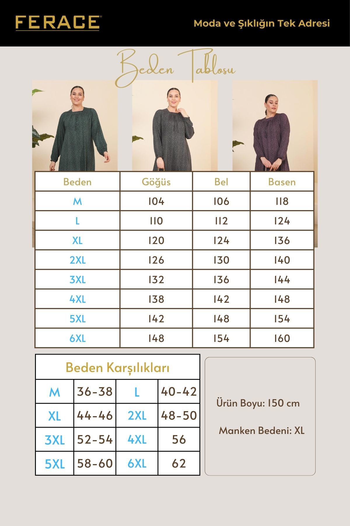 Ferace Kadin Buyuk Beden Çitir Desen Uzun Anne Günlük Elbise