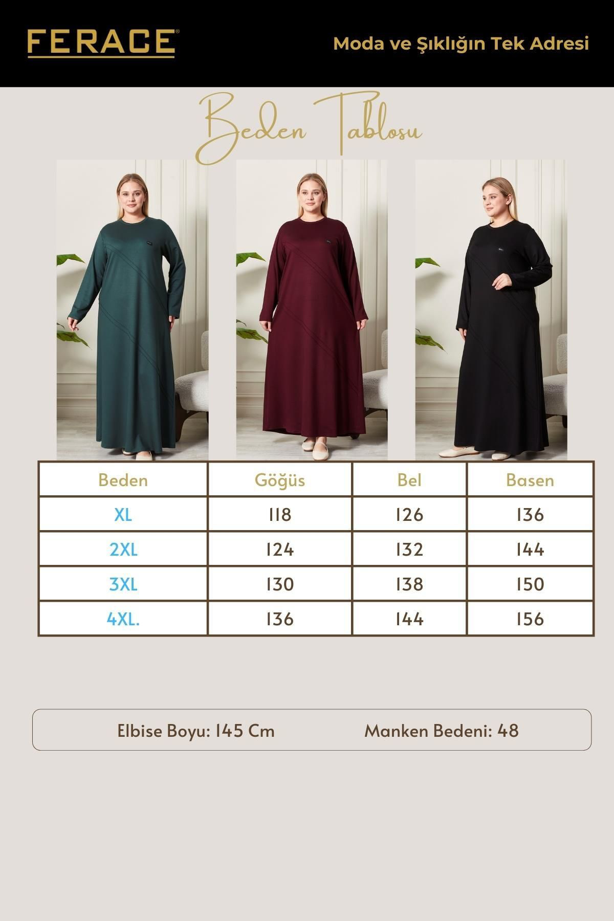 Ferace Kadin Büyük Beden 2 İplik Elbise