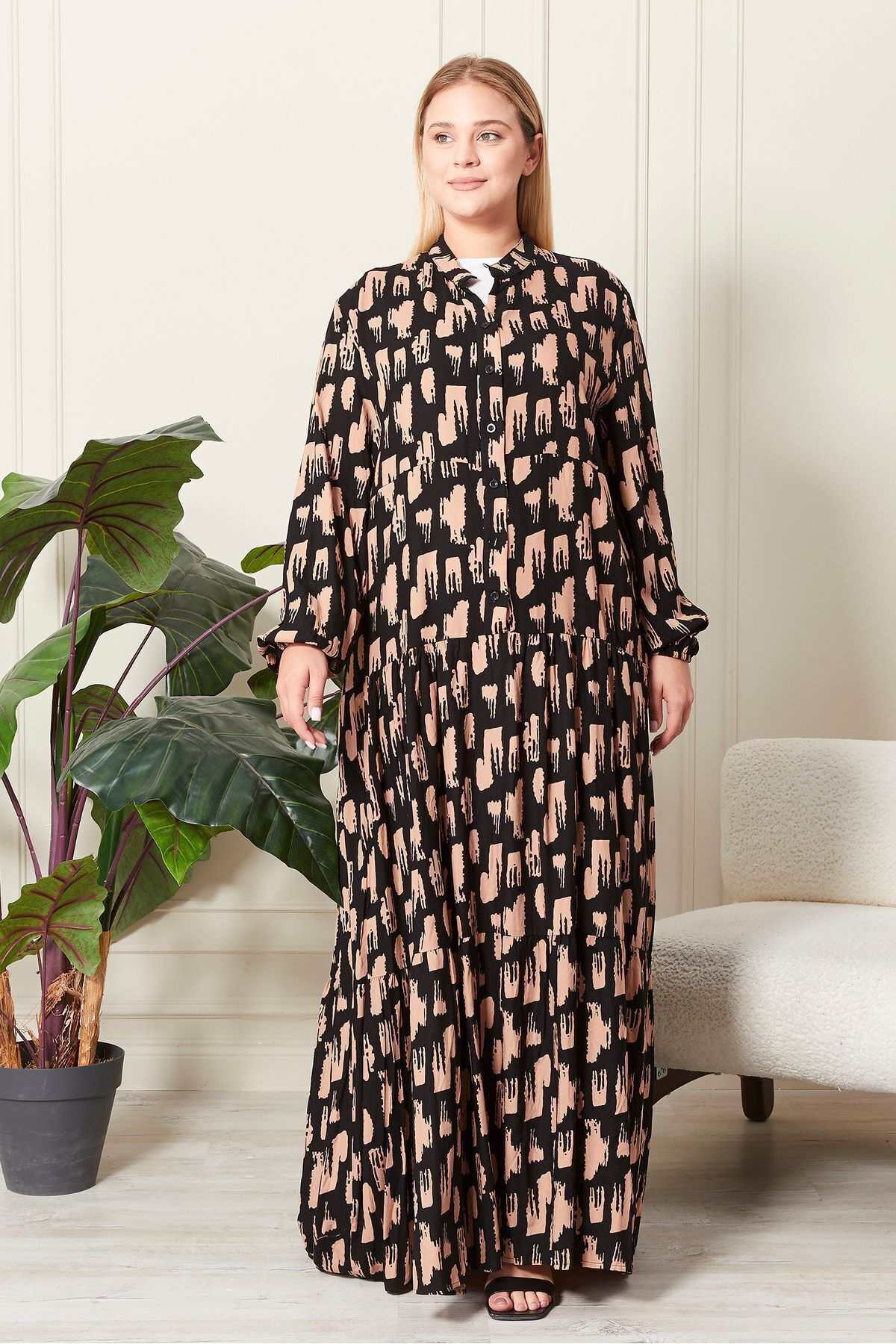 Ferace Kadin Buyuk Beden Oversize Rahat Kalip Yazlik Elbise Alaçati Mode