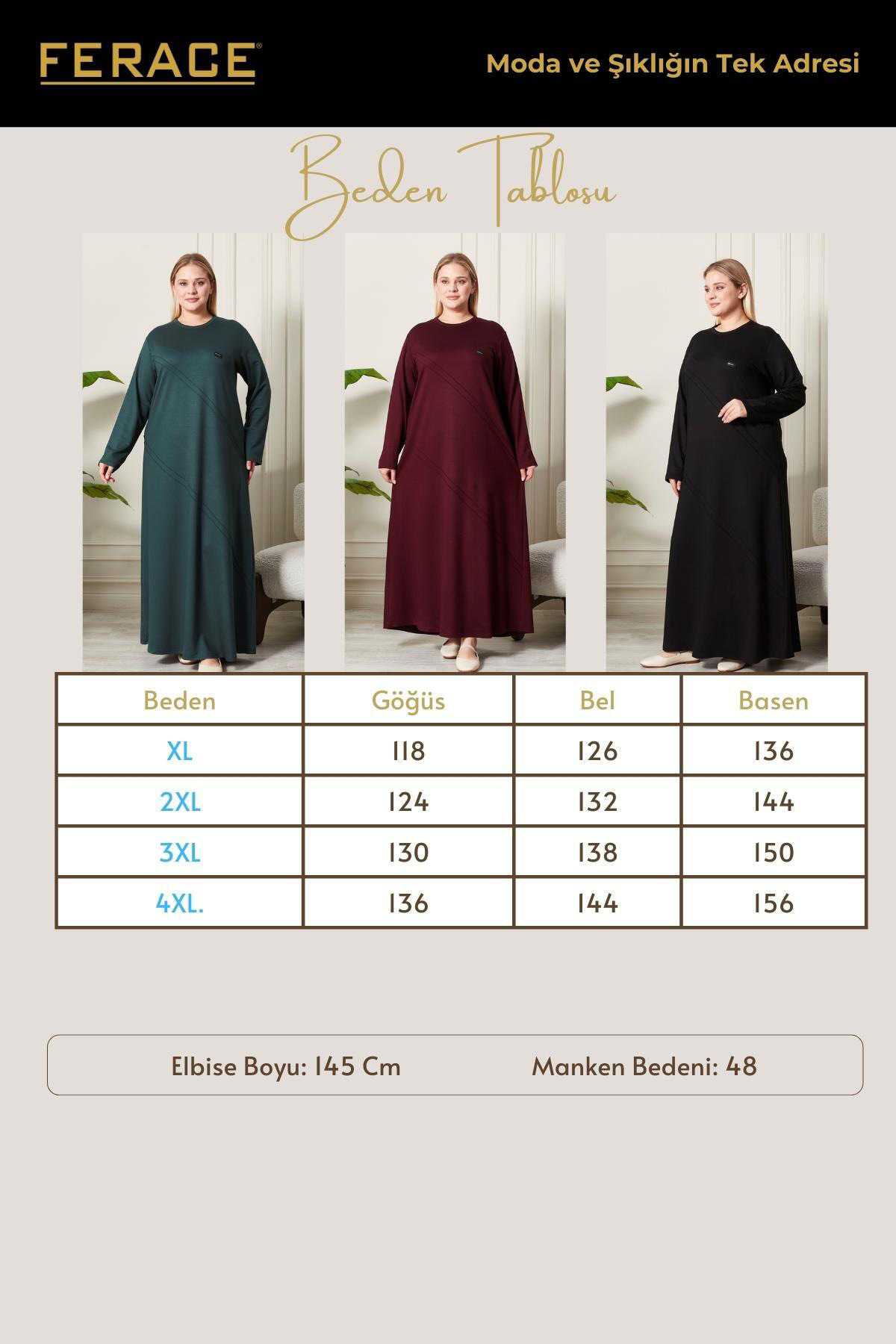 Ferace Kadin Büyük Beden 2 İplik Elbise