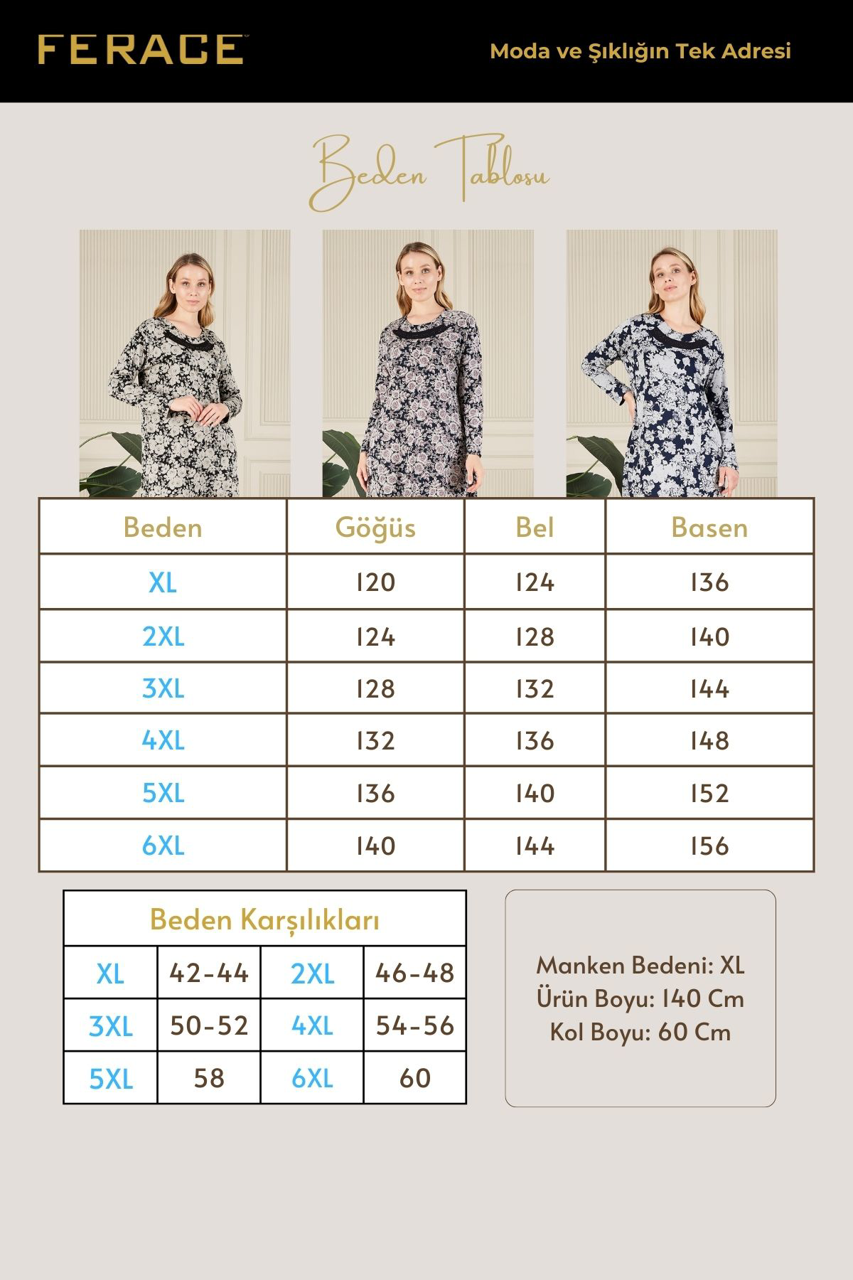 Ferace Kadin Buyuk Beden Yakasi Taşli Menekşe Elbise