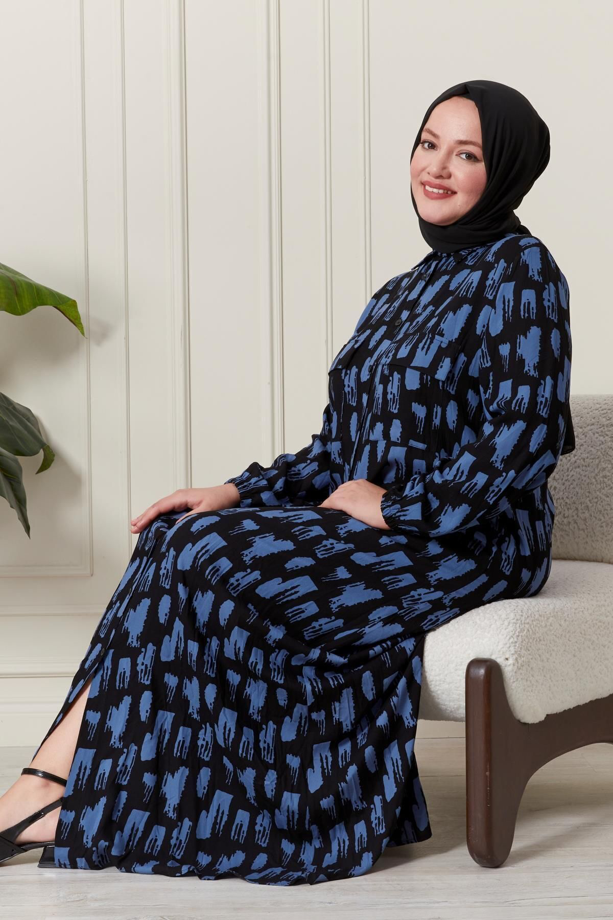Ferace Kadin Buyuk Beden Oversize Rahat Kalip Yazlik Elbise Alaçati Mode