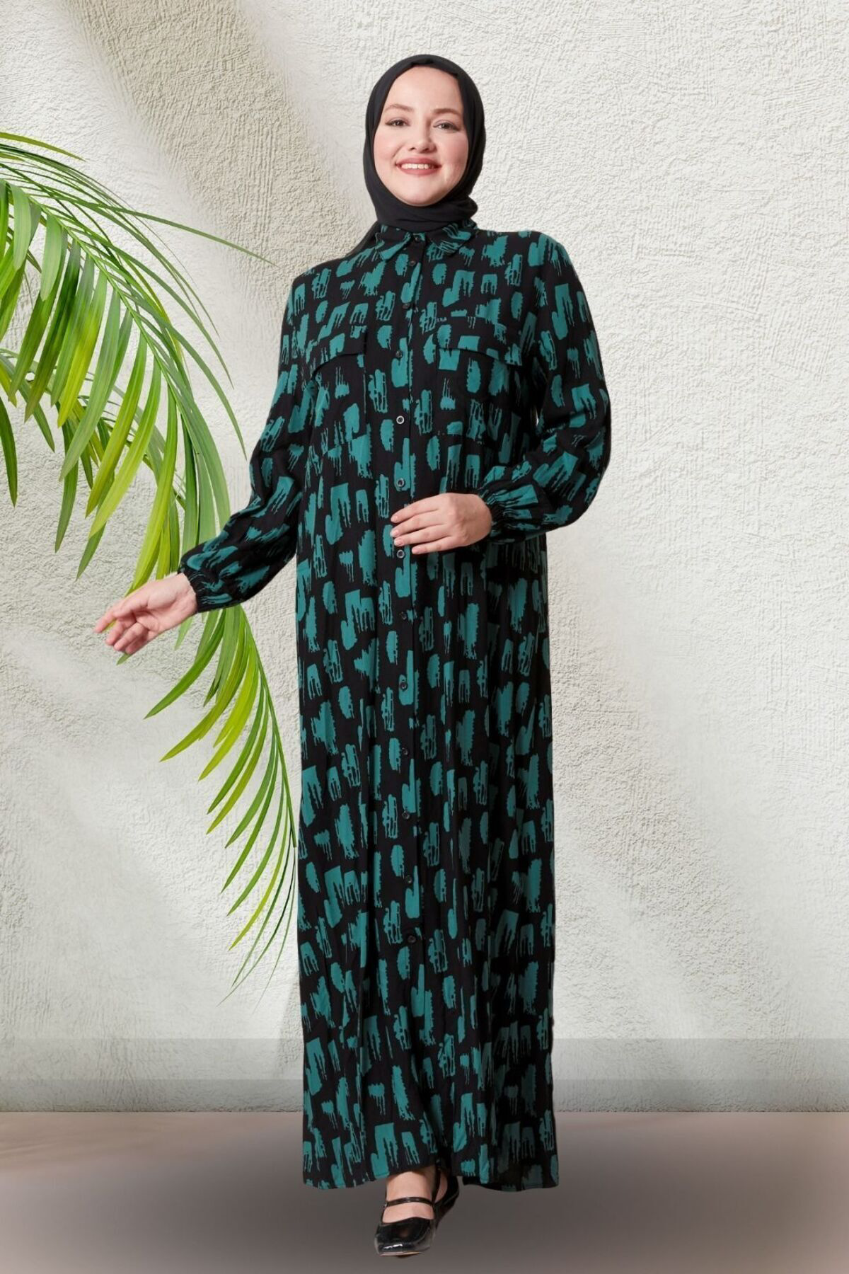Ferace Kadin Buyuk Beden Oversize Rahat Kalip Yazlik Elbise Alaçati Mode