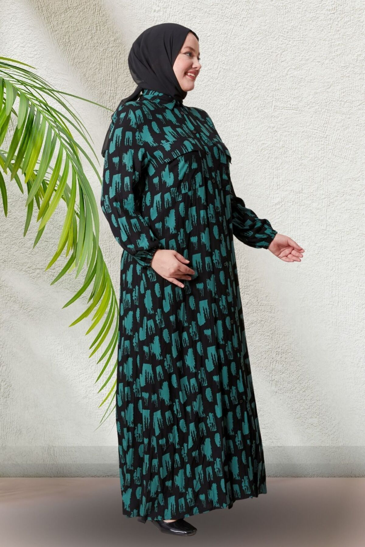 Ferace Kadin Buyuk Beden Oversize Rahat Kalip Yazlik Elbise Alaçati Mode