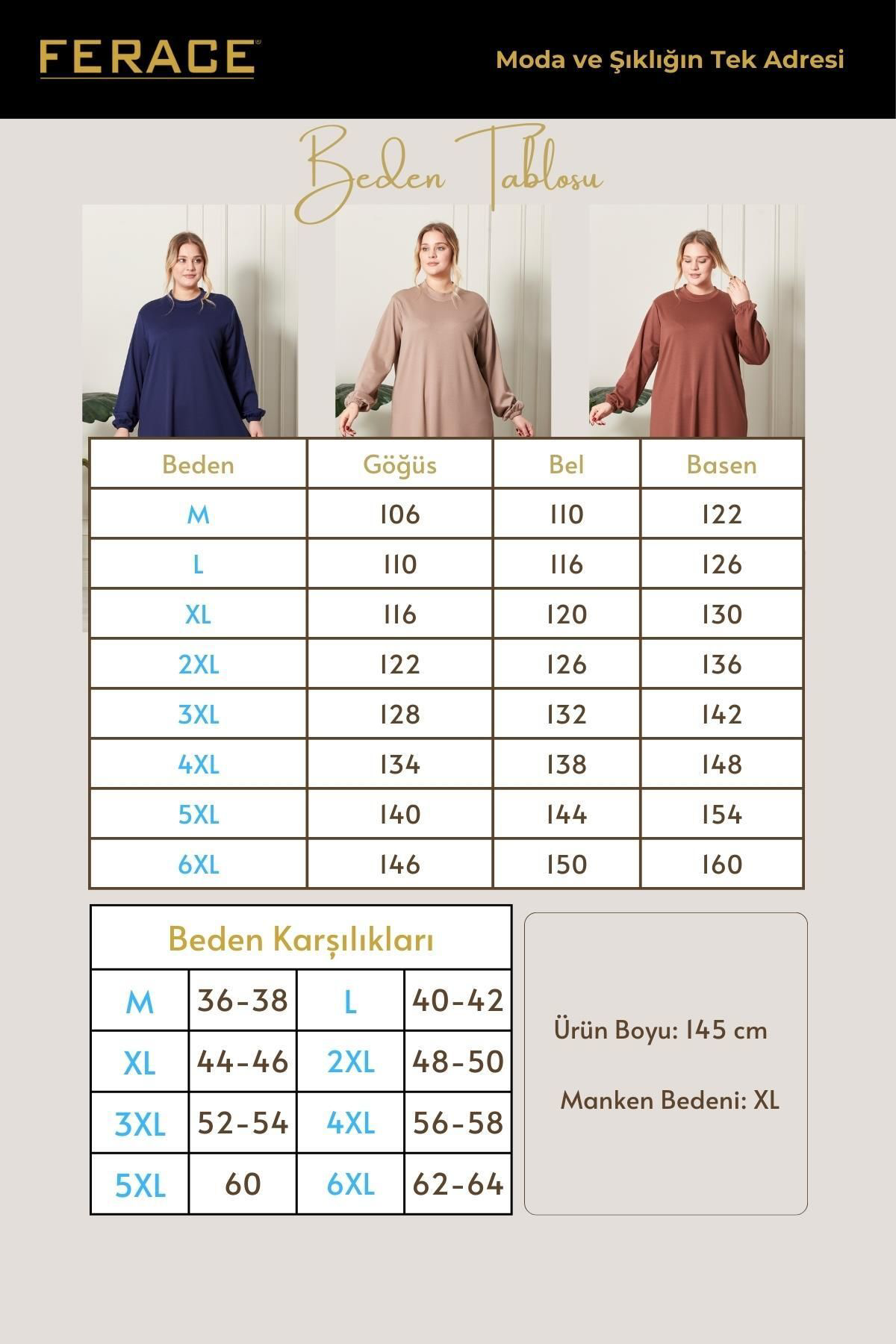 Ferace Kadin Büyük Beden Hakim Yaka Fitilli Elbise