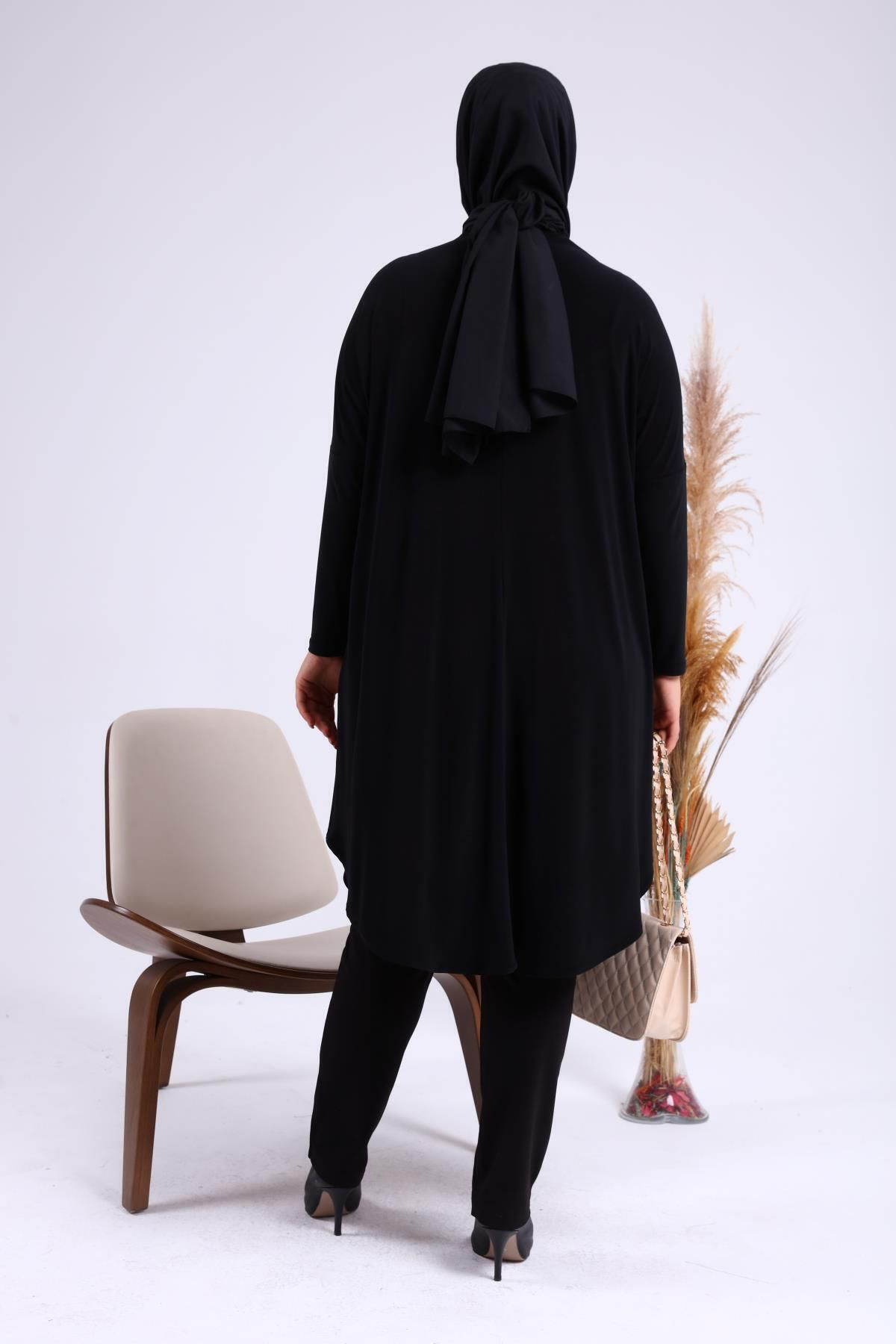 Ferace Kadin Buyuk Beden Giyim Tunik Yarasa Kol Ve Oversize Kesim