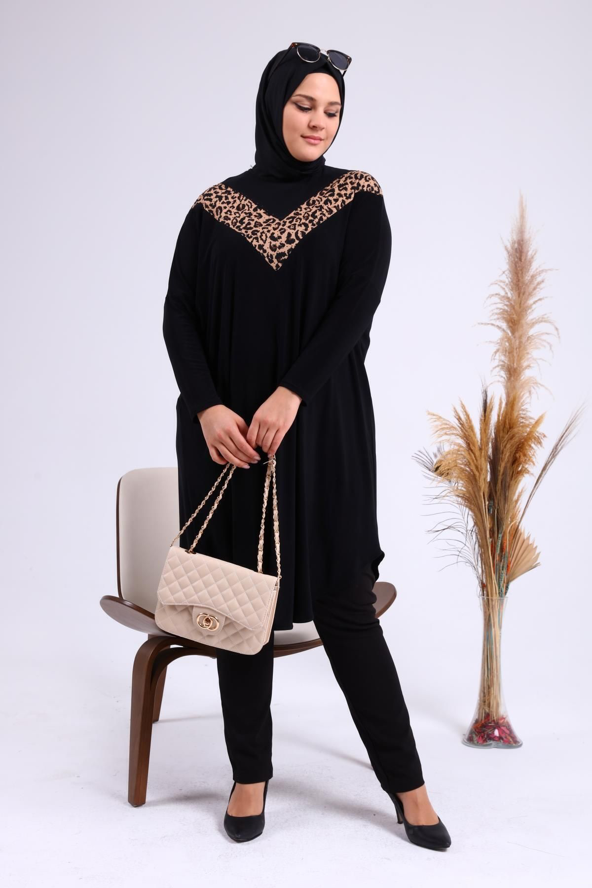 Ferace Kadin Buyuk Beden Giyim Tunik Yarasa Kol Ve Oversize Kesim