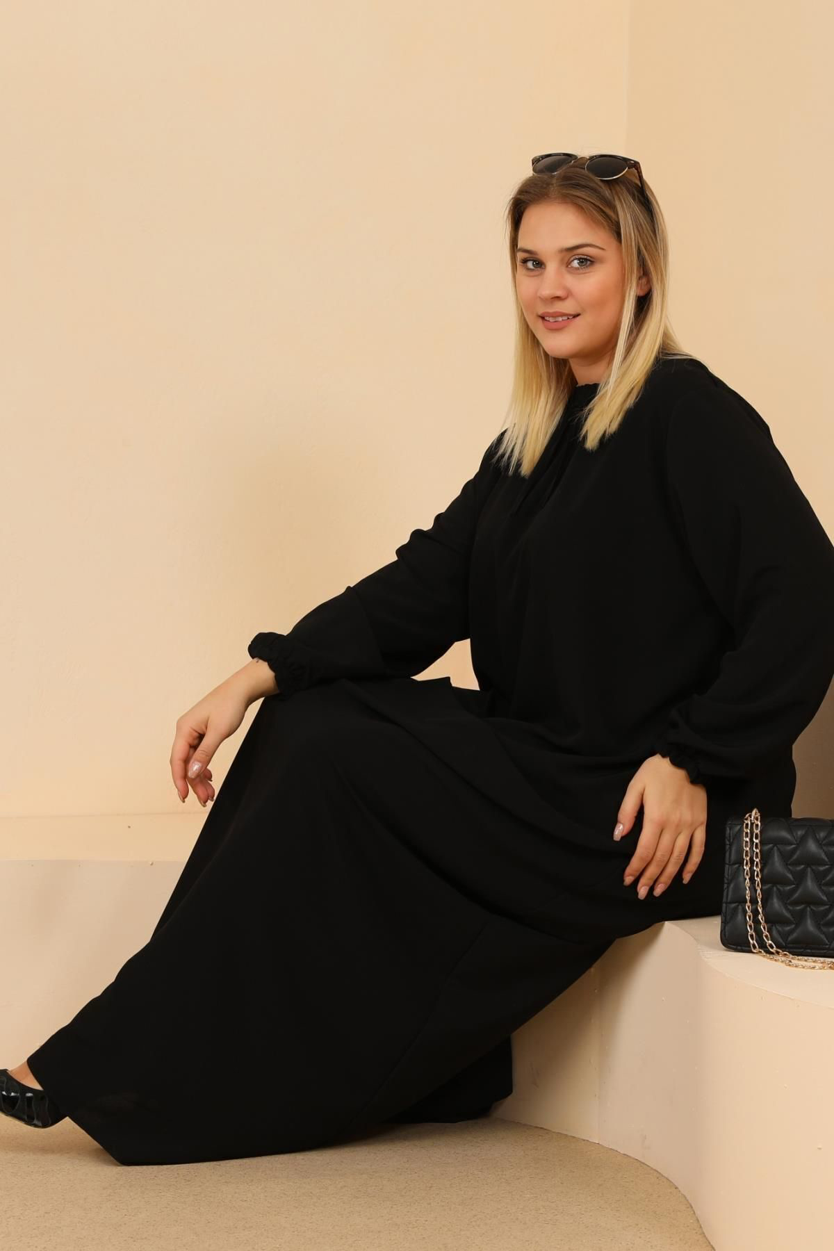Ferace Kadin Buyuk Beden Ayrobin Uzun Anne Elbise