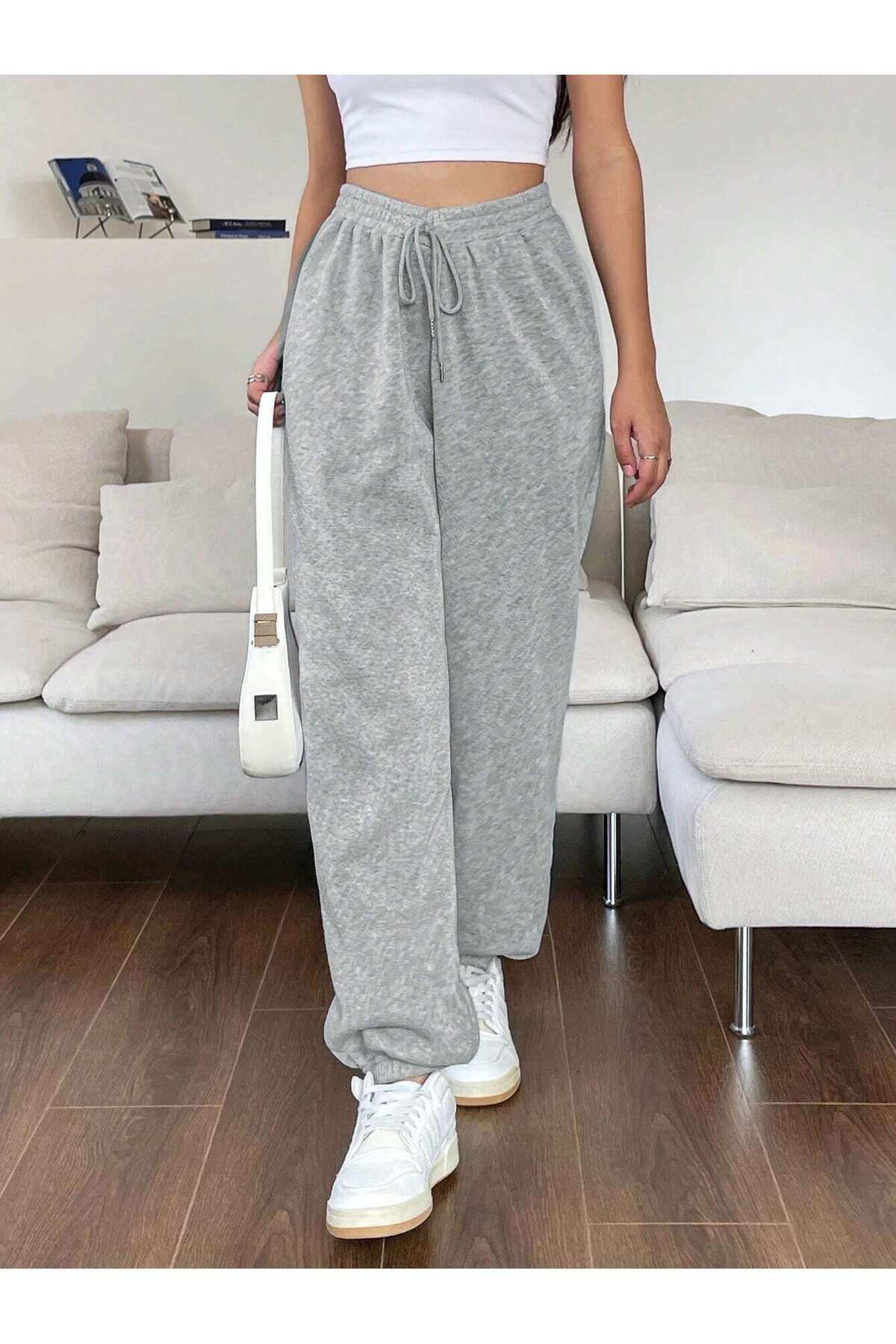 S'gizli Kadin Jogger Kalin Kumaş Lastik Paça Eşofman Alti