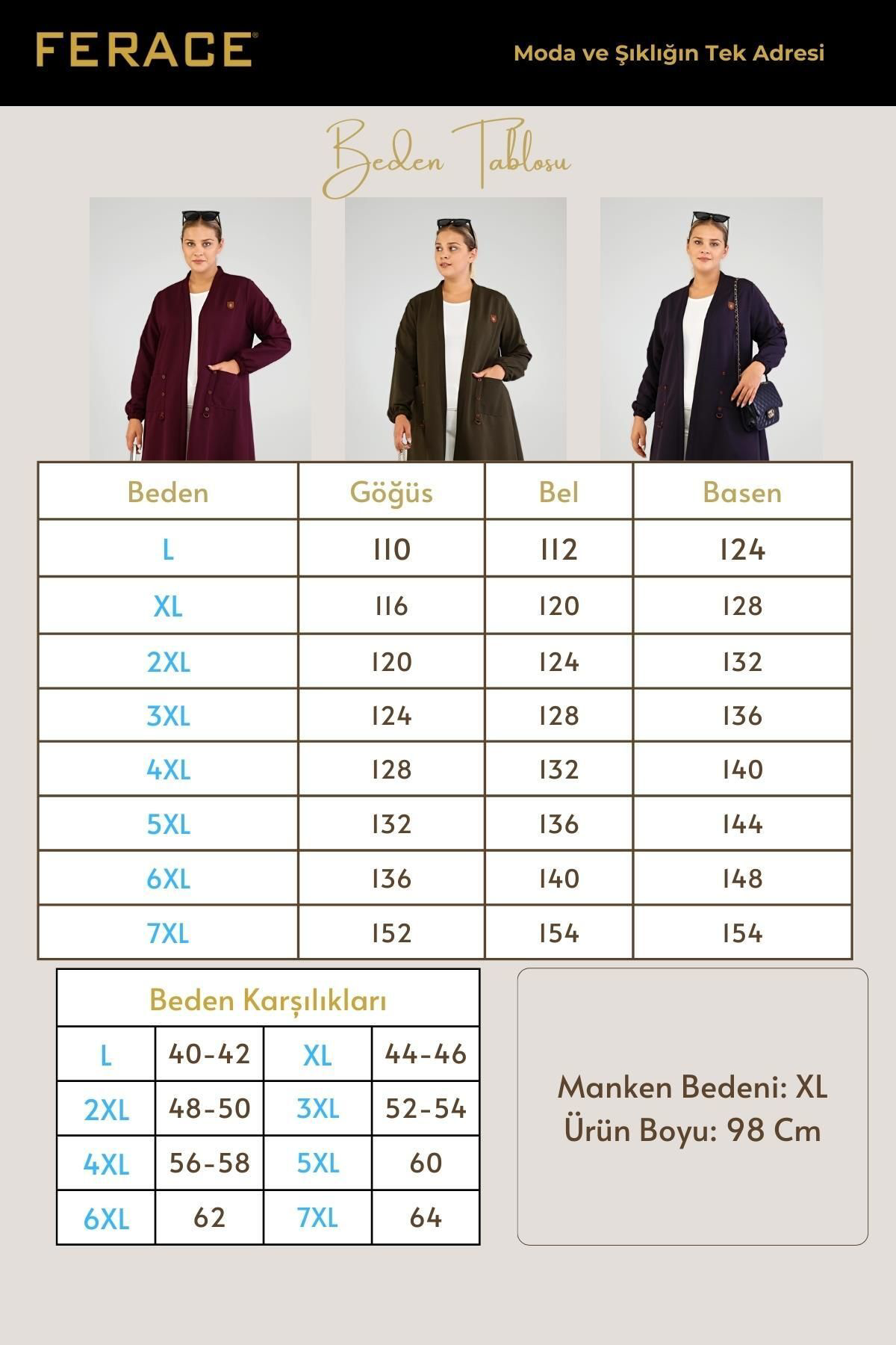 Ferace Kadin Ottoman Cepli Çelik Buyuk Beden Hirka