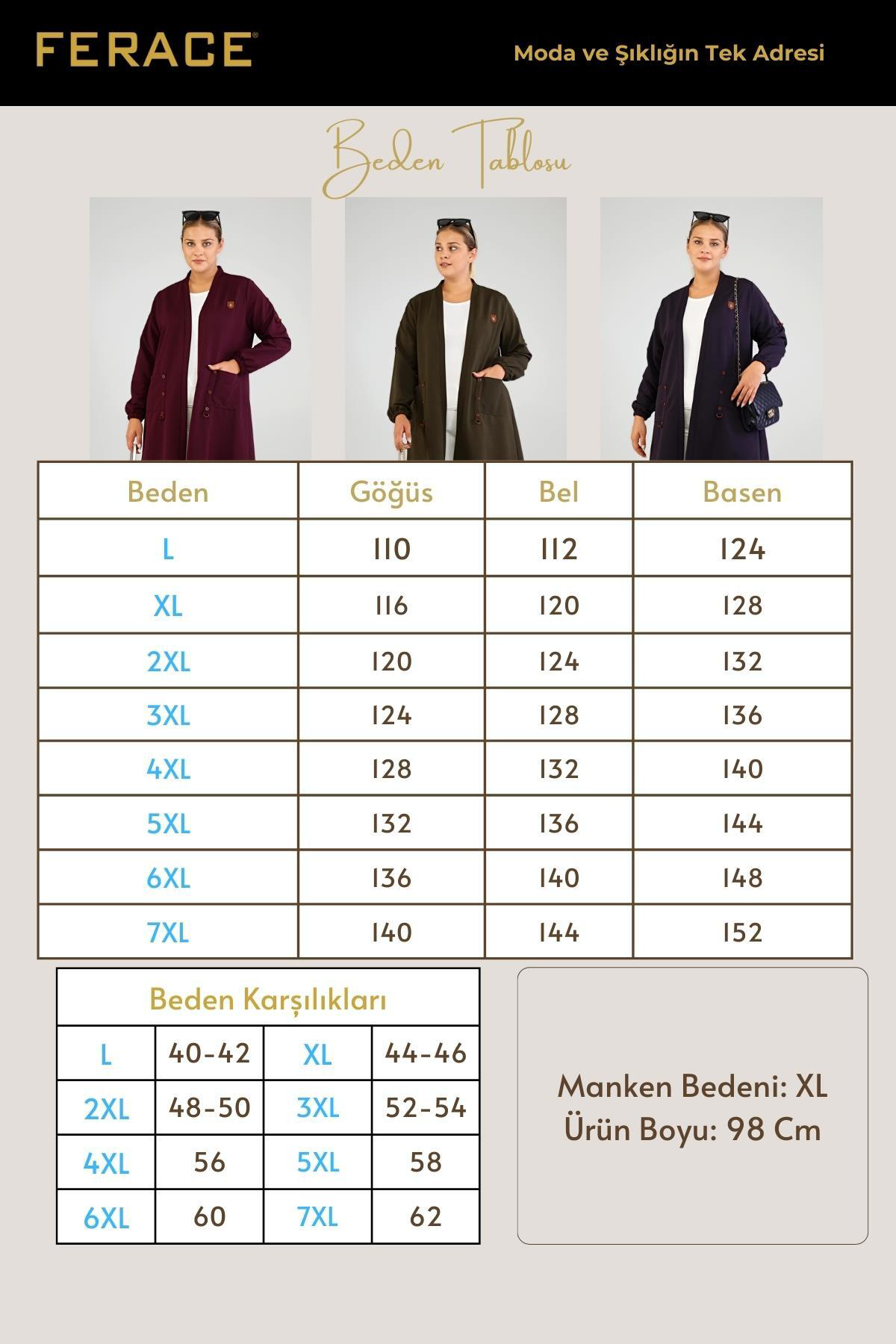 Ferace Kadin Ottoman Cepli Çelik Buyuk Beden Hirka