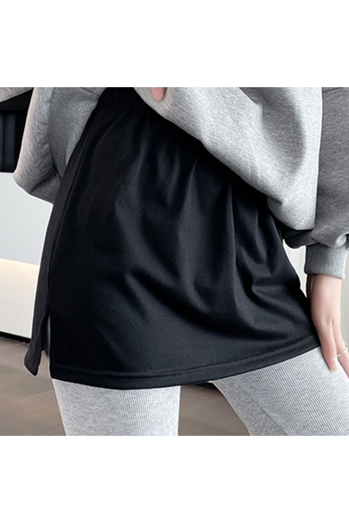 Cotton Lounge Kadin Pamuk Yirtmaçli   Etek  Bluz Kazak Kuyruk Hem Moda Diy Ayri