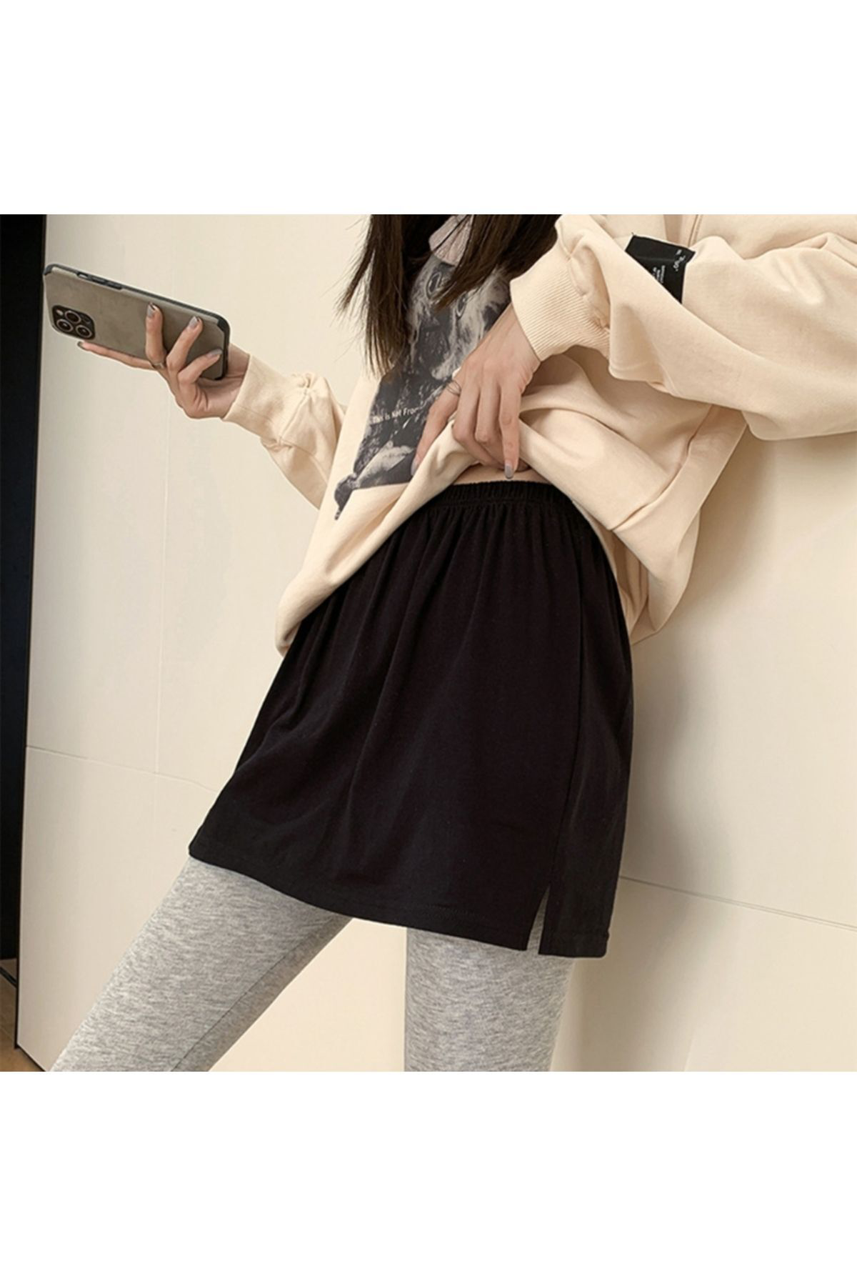 Cotton Lounge Kadin Pamuk Yirtmaçli   Etek  Bluz Kazak Kuyruk Hem Moda Diy Ayri