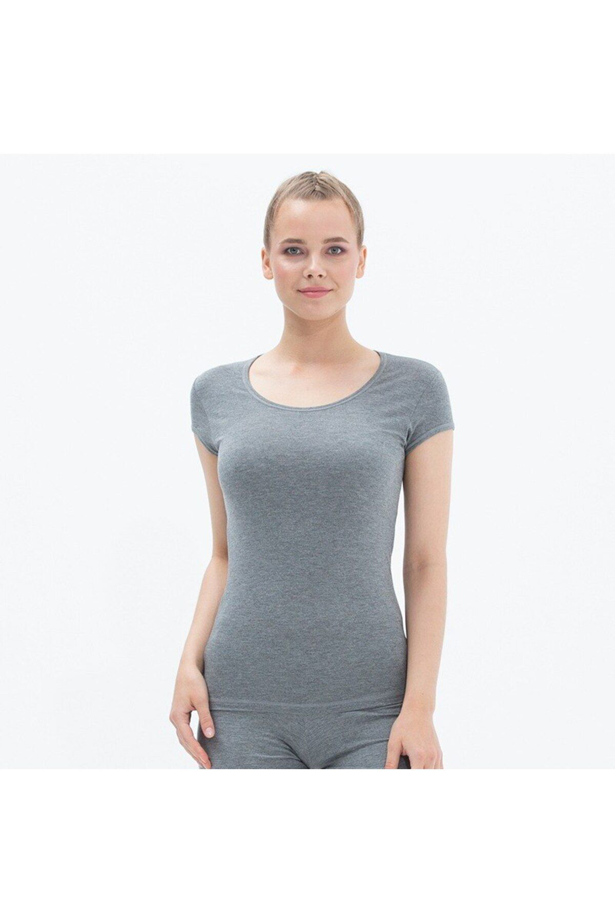 Blackspade Kadin T-Shirt Silver 1622 - Gri Melanj
