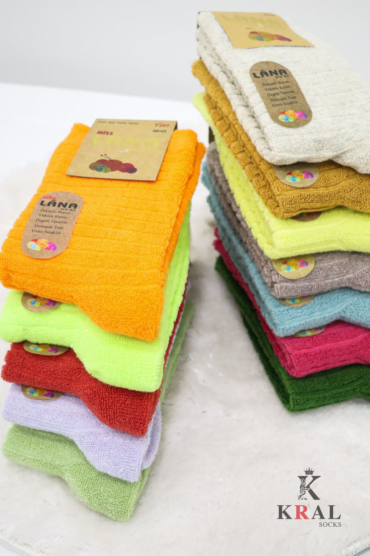 Kral Socks Kadin Uzun Ters Havlu 5 Çift Termal Etkili Kişlik Çorap Seti
