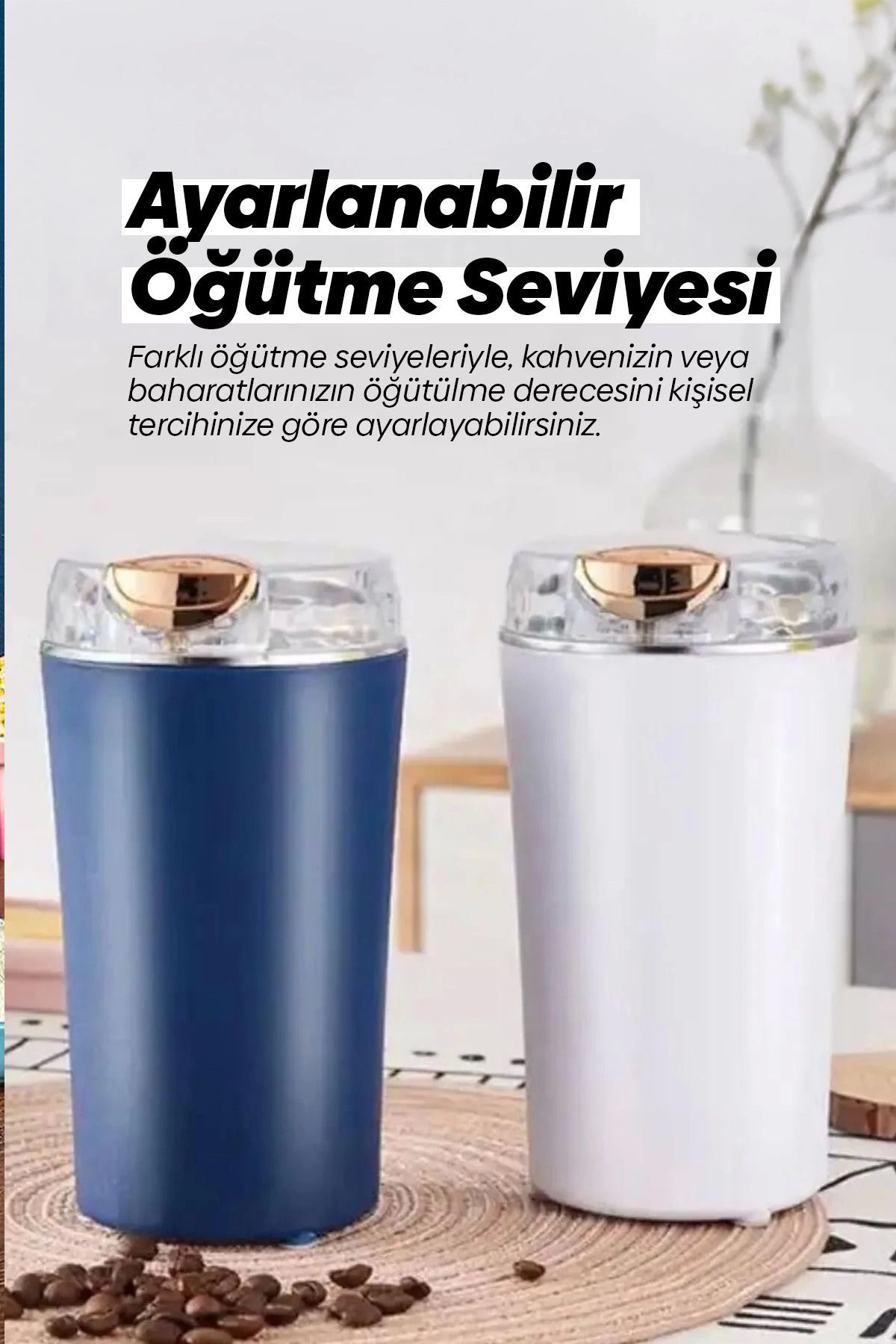 Yusuftex Kahve Ve Baharat Öğütücü Paslanmaz Çelik Elektrikli Öğütücü