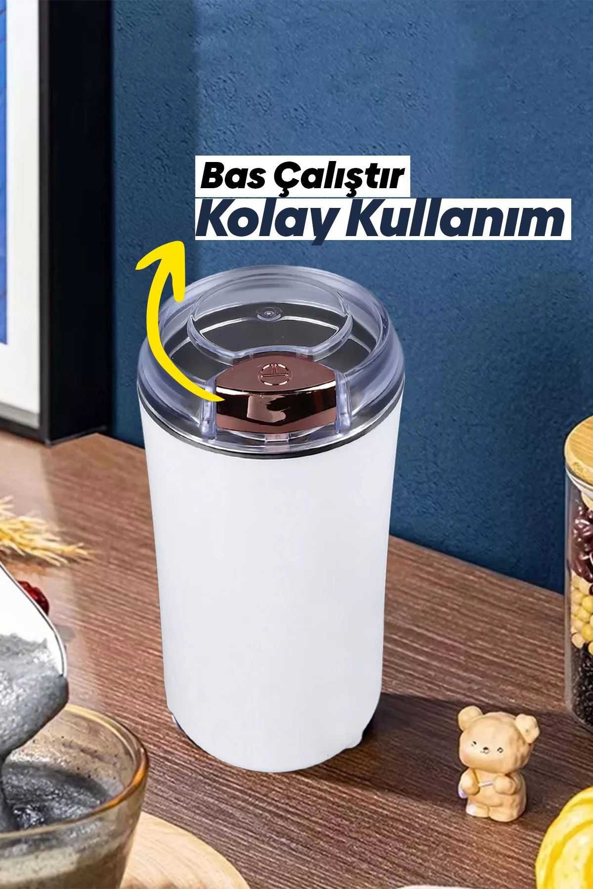 Yusuftex Kahve Ve Baharat Öğütücü Paslanmaz Çelik Elektrikli Öğütücü
