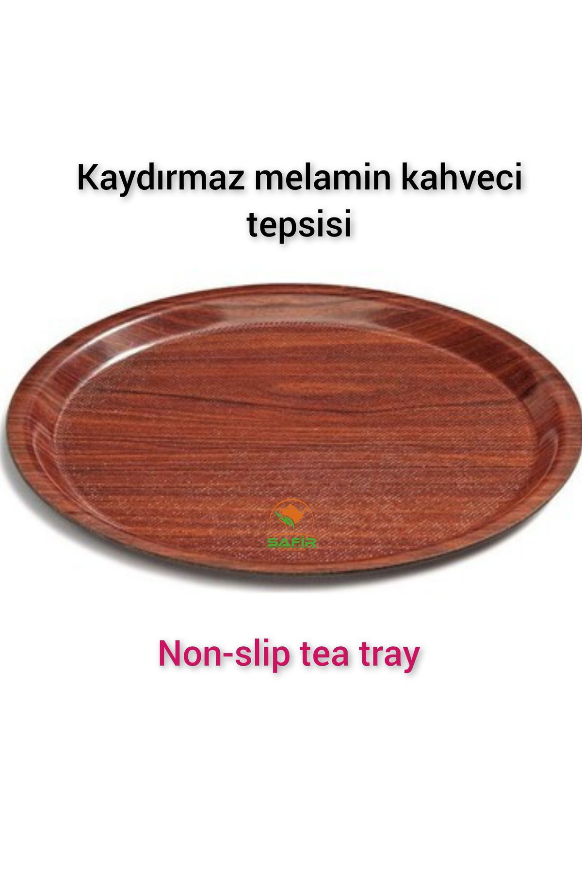 Safir Çay Kazanlari Kahveci Tepsisi Melamin Kahverengi Kahveci Tepsisi 37 Cm Ebatli Y