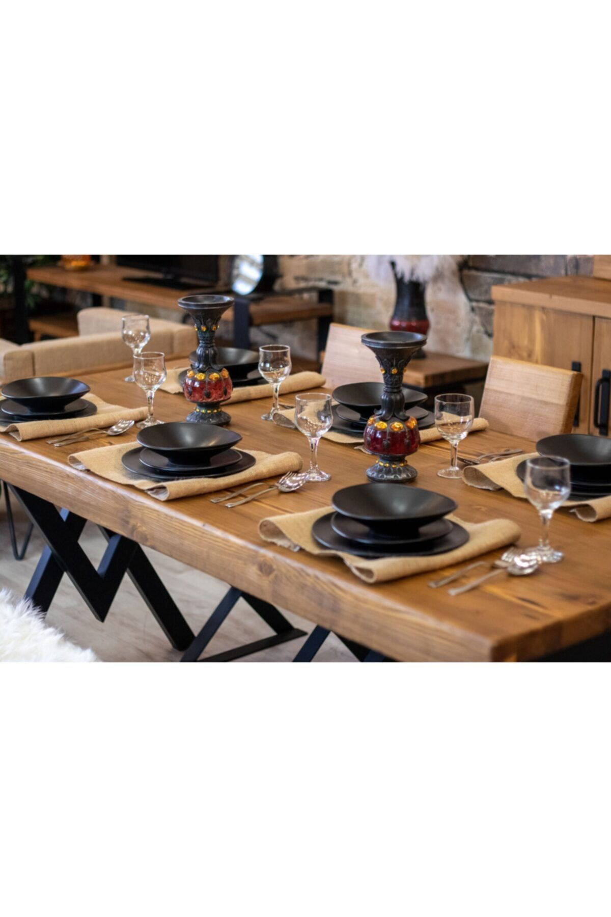 Nt Concept Kahverengi Masif Ağaç Yemek Masasi