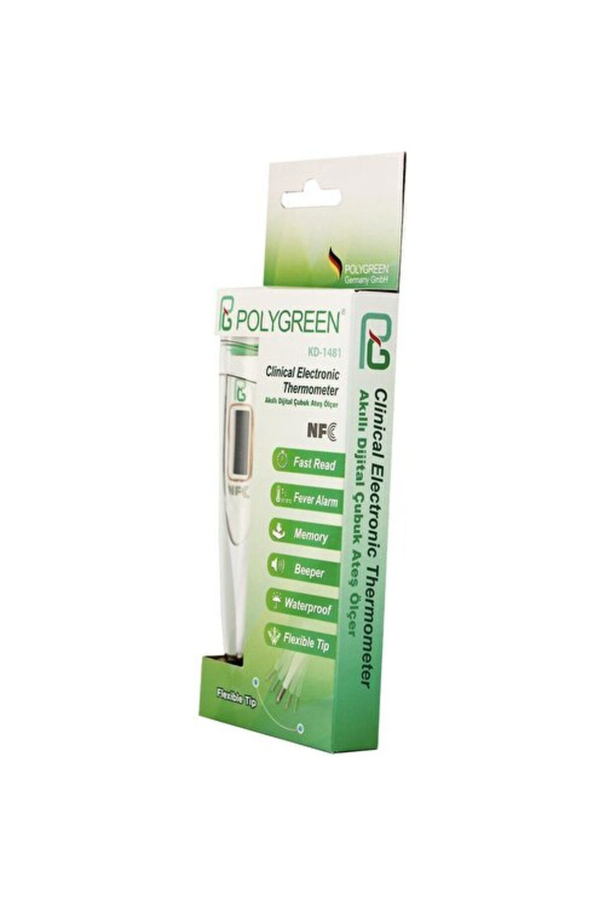 Polygreen Kalem Tipi / Koltuk Alti Kd-1481 Akilli Dijital Çbuk Ateş Ölçer D