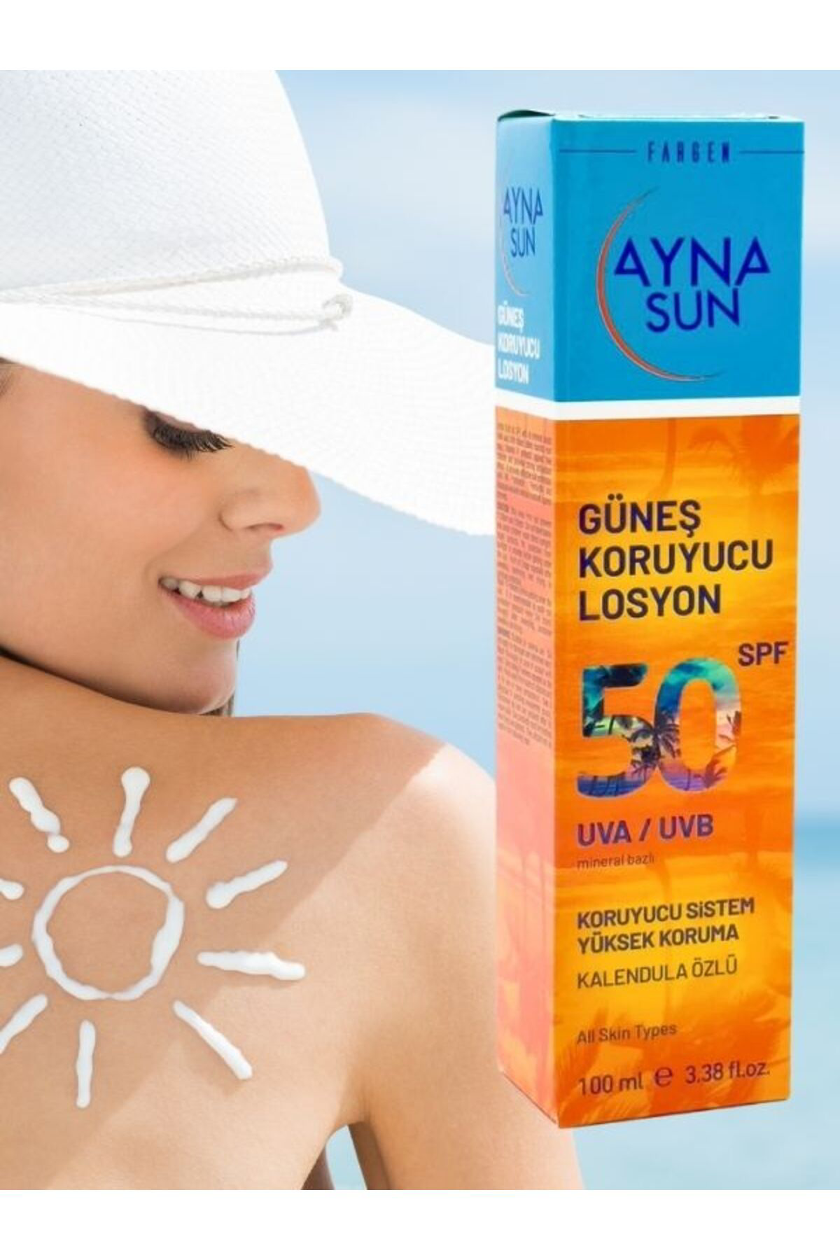 Ayna Sun Kalendula Özlü Güneş Koruyucu Losyon 50 Spf Mineral Bazli 100 Ml