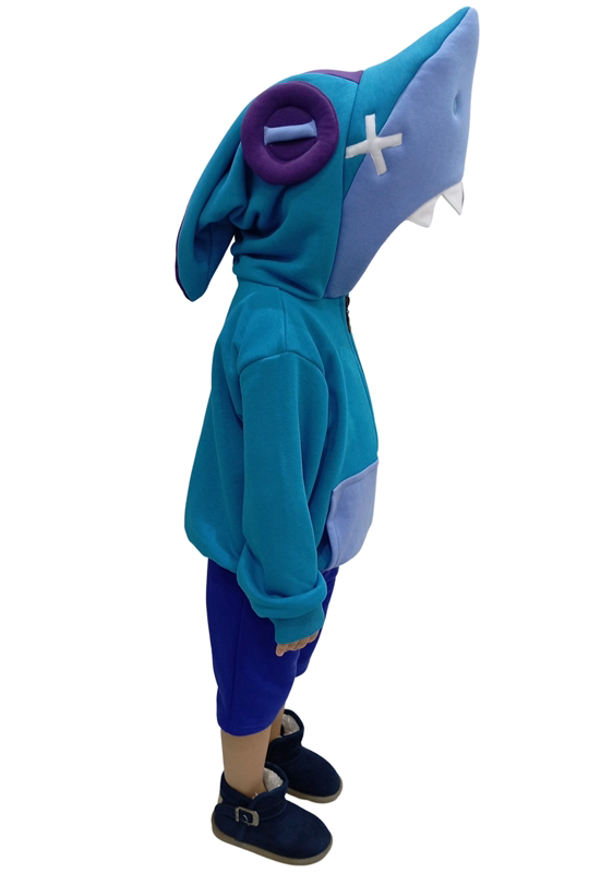 Kostüm Sarayi Kapüşonlu Cosplay Leon Shark Kostümü