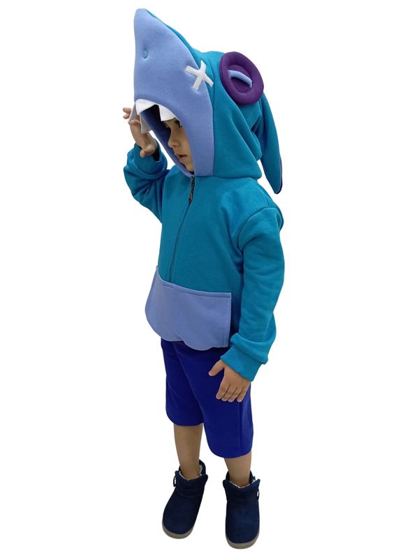 Kostüm Sarayi Kapüşonlu Cosplay Leon Shark Kostümü