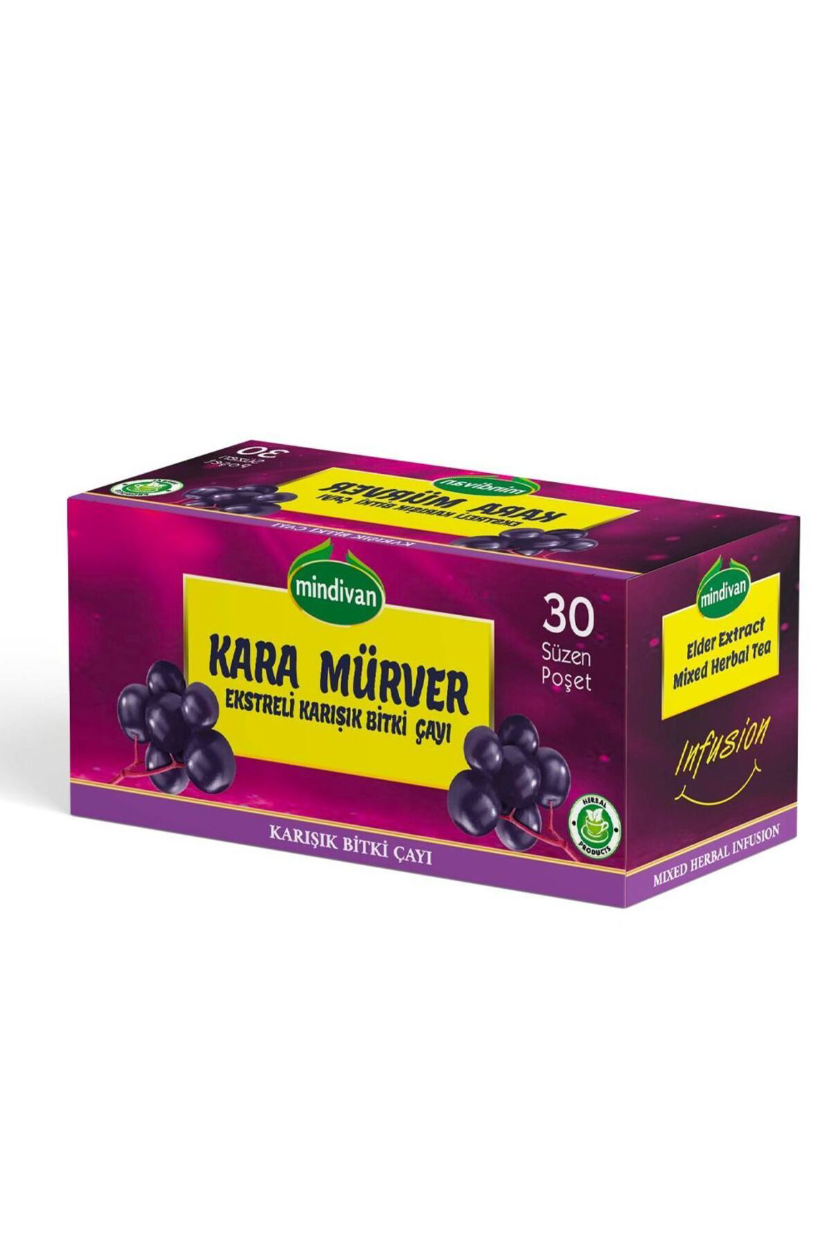 Mindivan Kara Mürver Ekstreli Karişik Bitki Çayi 1.5 Gr X 30 Süzen Poşet