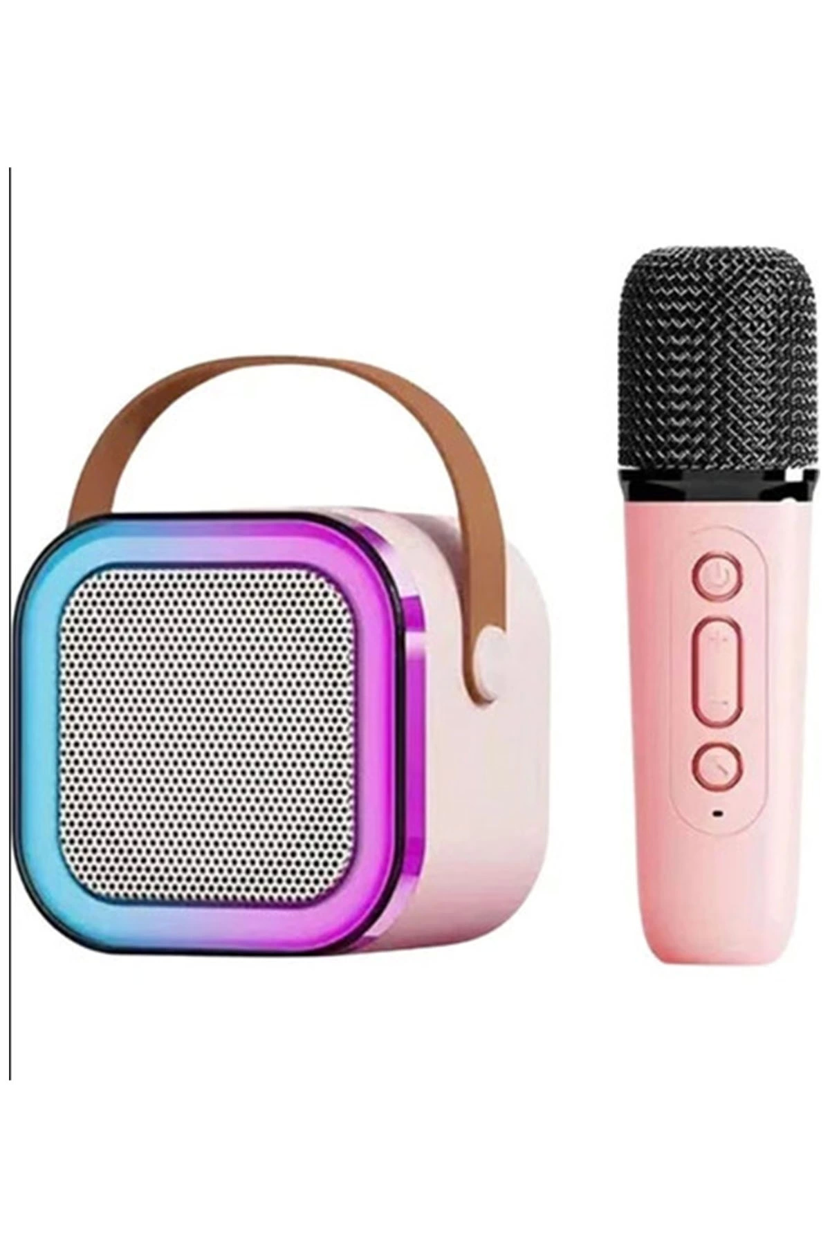 Karaoke Kablosuz Hoparlör Mikrofonlu Rgb Işıklı Bluetooth Speaker