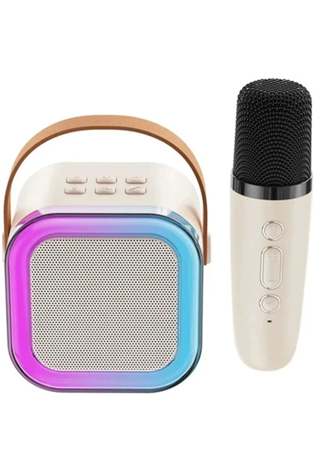 Karaoke Kablosuz Hoparlör Mikrofonlu Rgb Işıklı Bluetooth Speaker