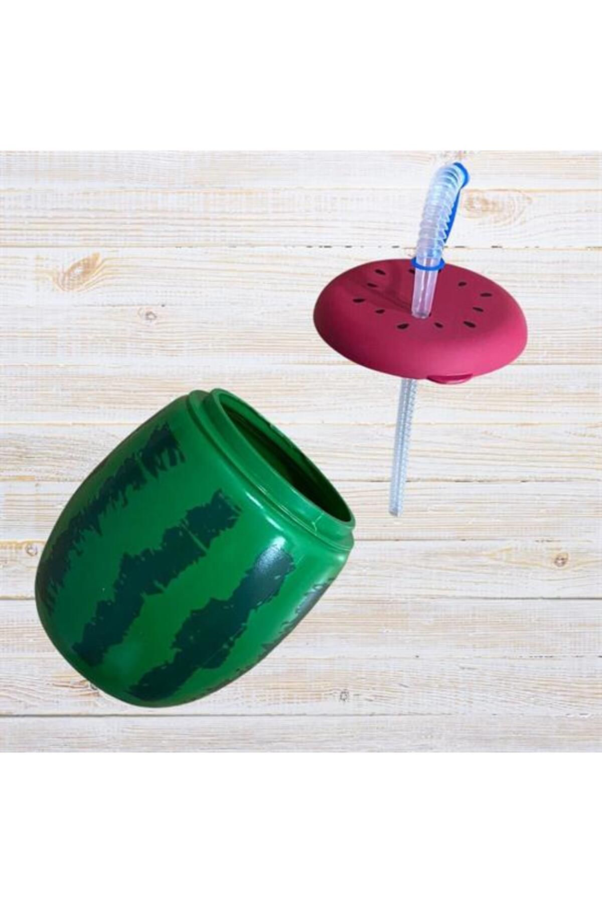 Ok Aksesuar Karpuz Model Kendiliğinden Pipetli 900 Ml Suluk, Matara Go5060667