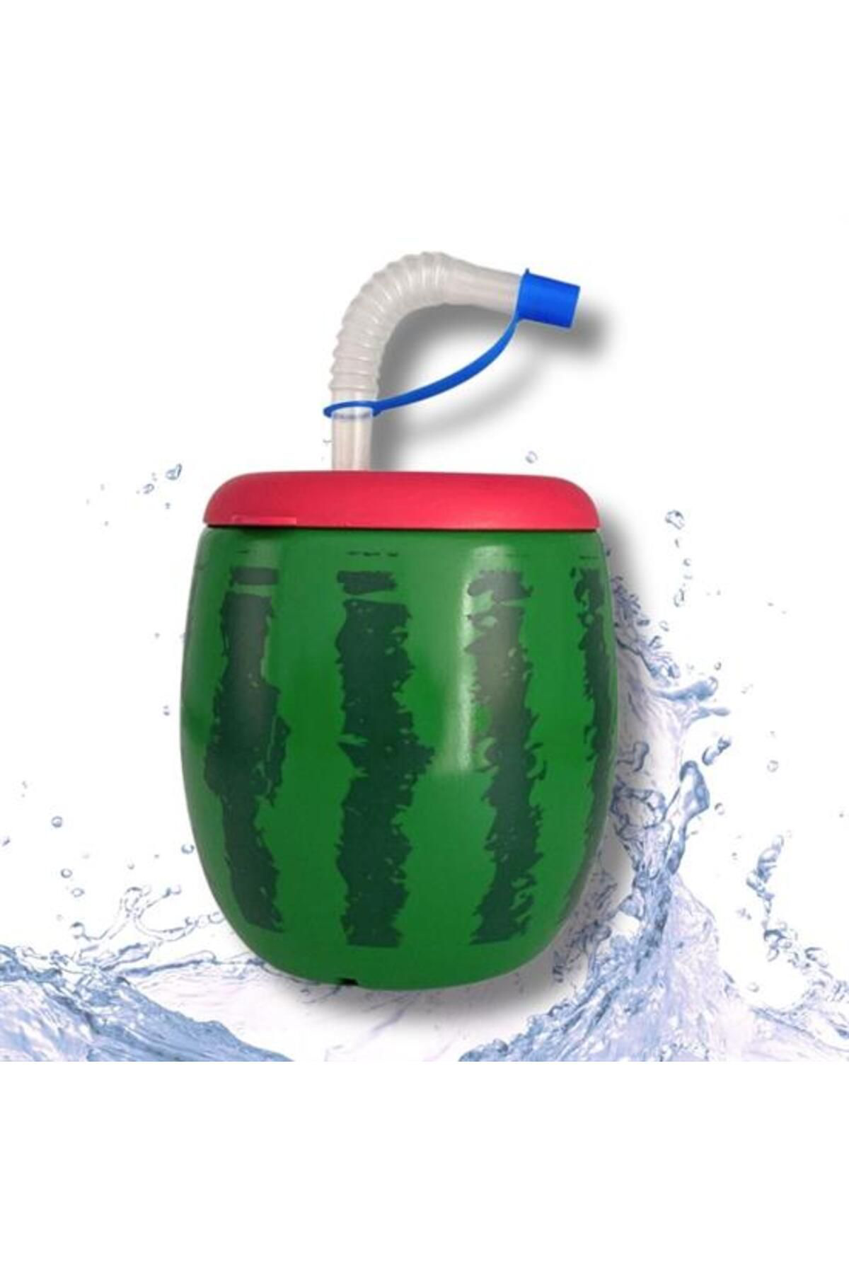 Ok Aksesuar Karpuz Model Kendiliğinden Pipetli 900 Ml Suluk, Matara Go5060667