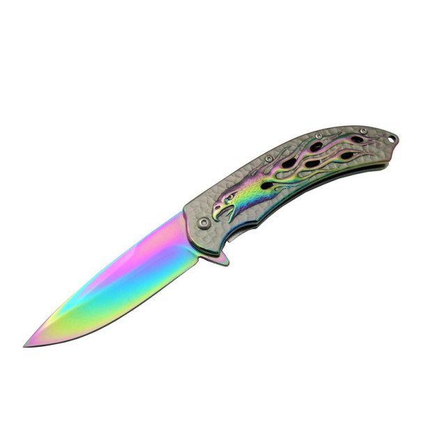 Evimdeyokyok Kartal  Rainbowi Tk 21 Cm Kamp / Outdoor Çaki  - Yari Otomatik, K