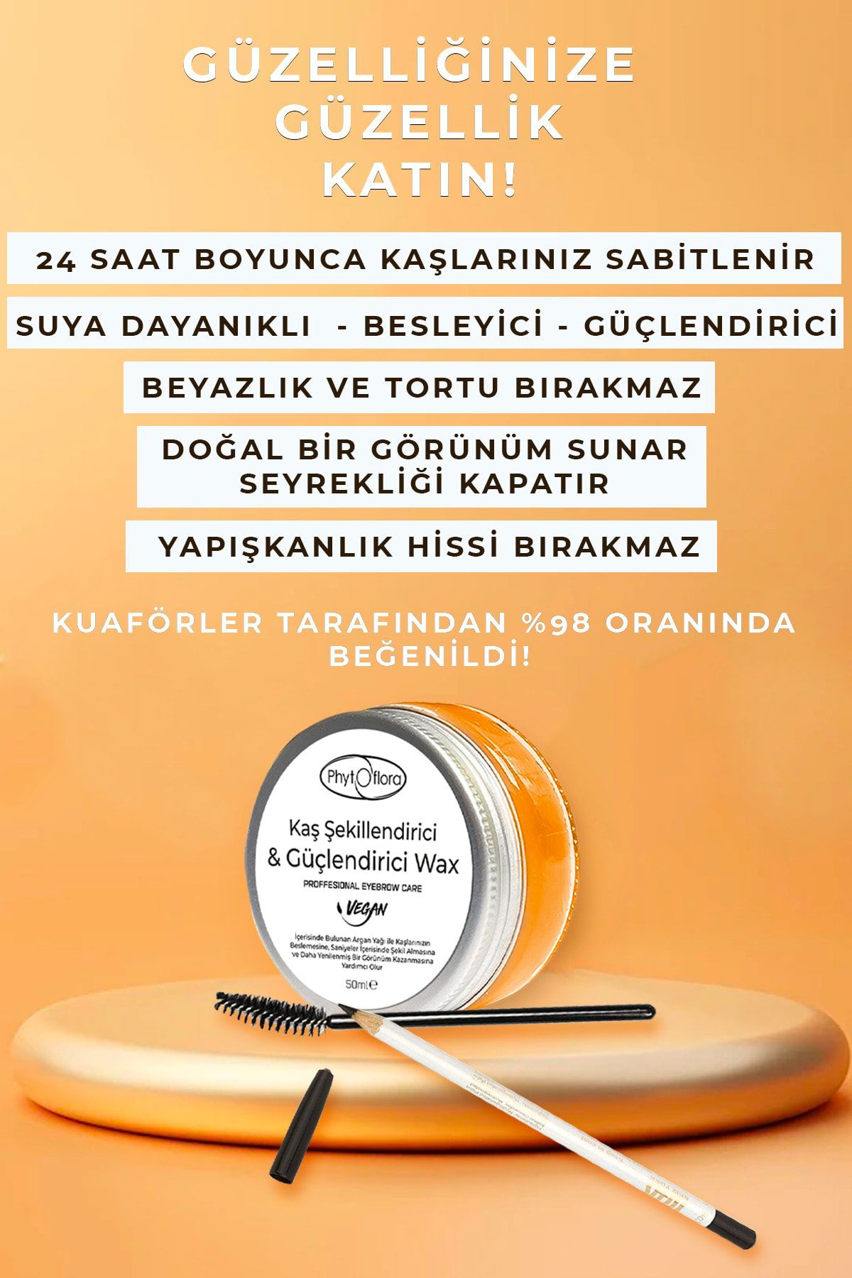 Phytoflora Kaş Sabitleyici Proffesional & Kaş Şekillendirici Jel Wax 50Ml