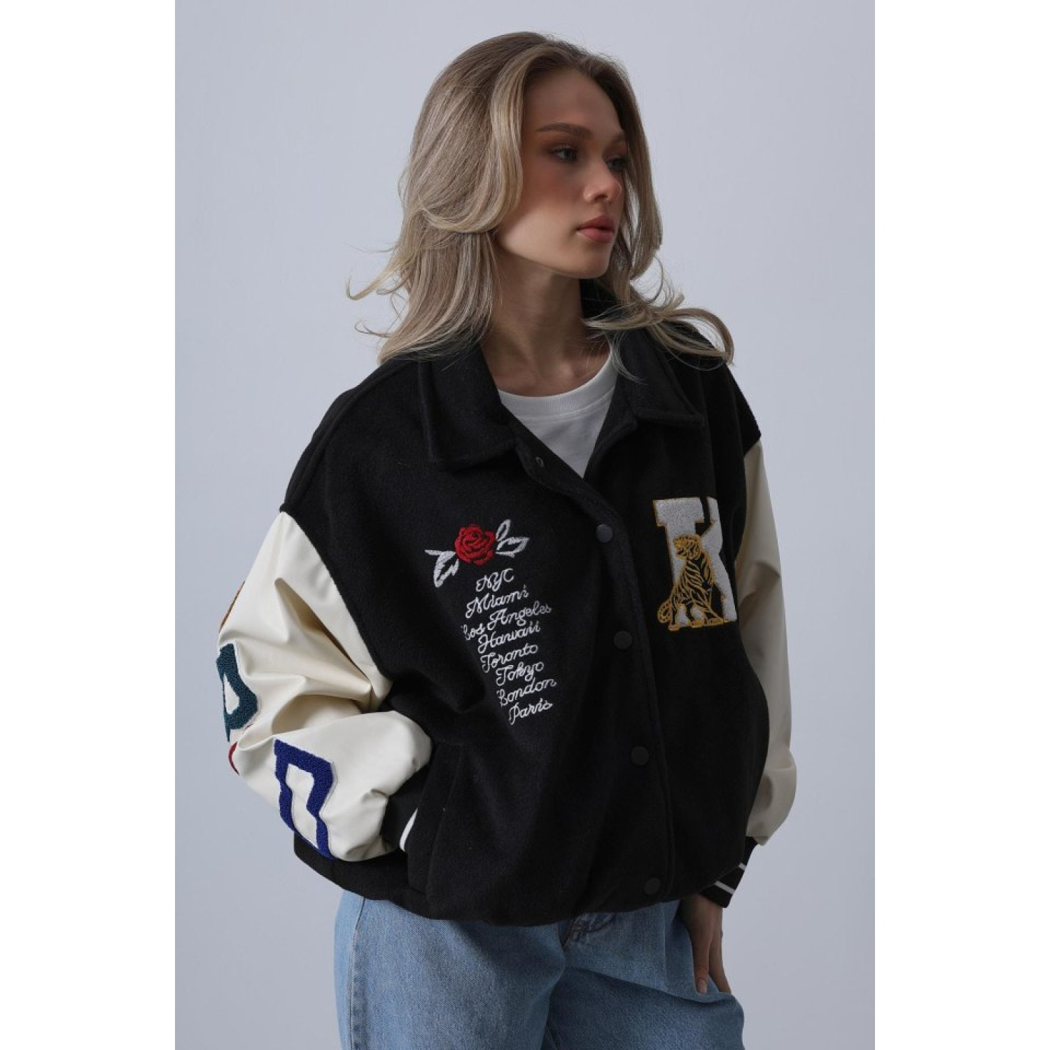Kaşe Biker Ceket - Siyah