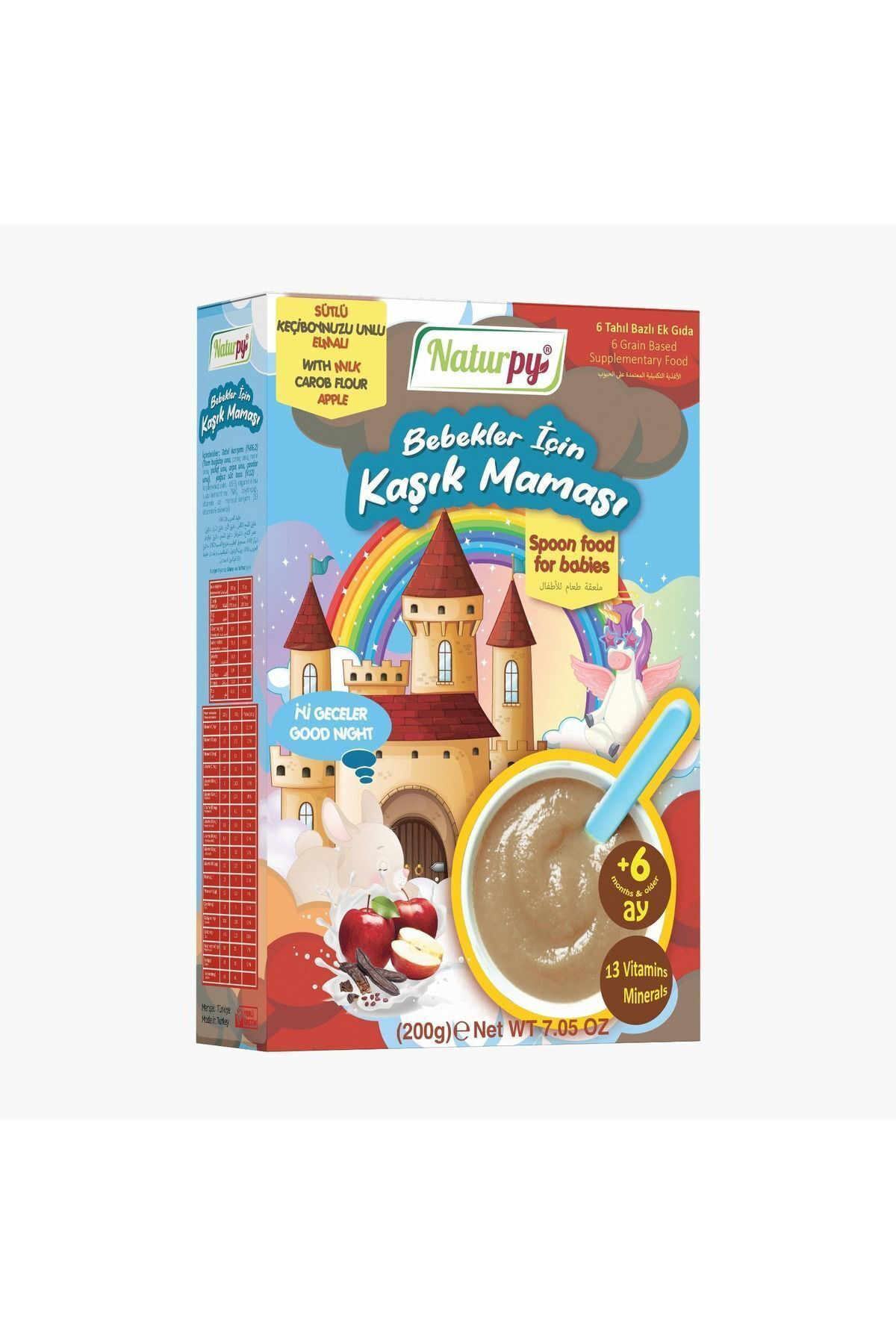 Naturpy Kaşik Mamasi 6+ Keçiboynuzu,Elmali,Sütlü 200 G