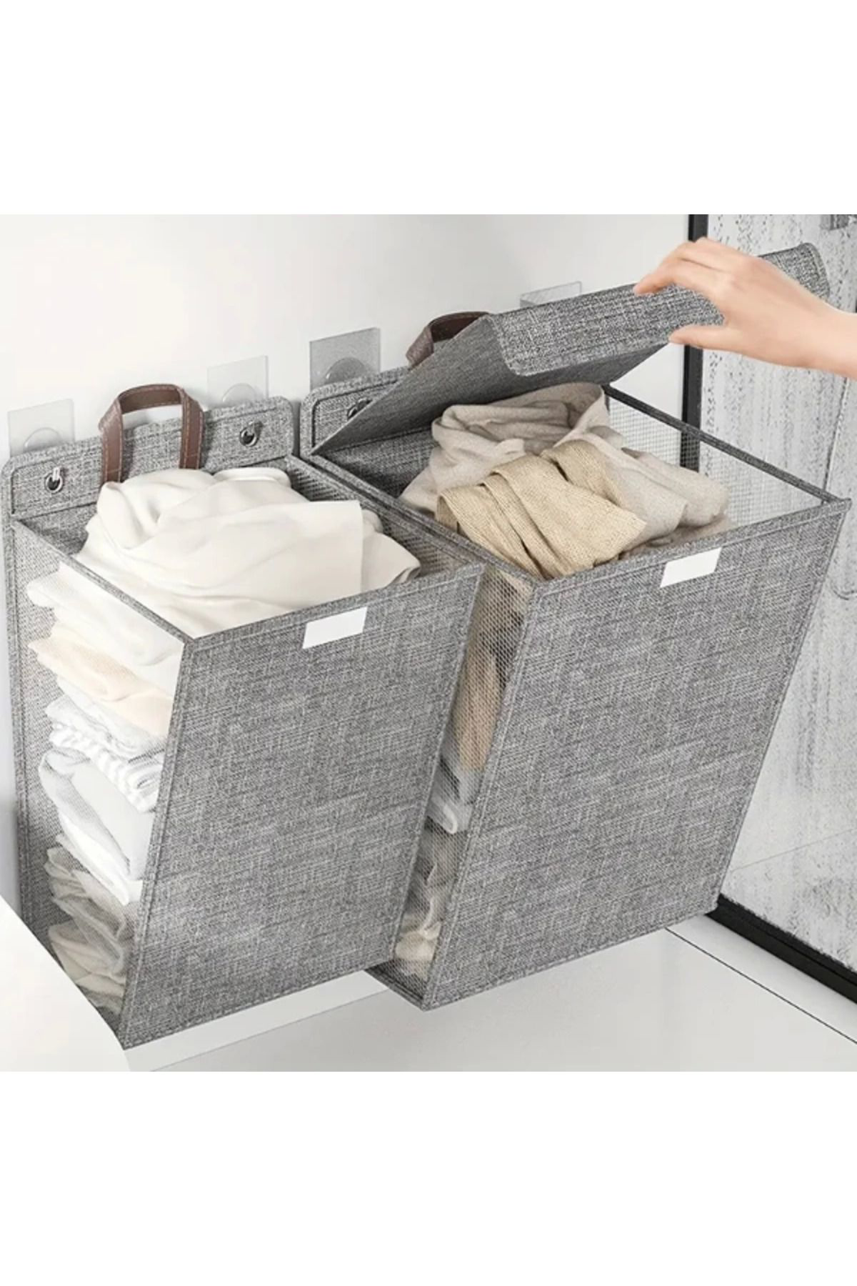 Yusuftex Katlanabilir Asilabilir Kirli Çamaşir Sepeti