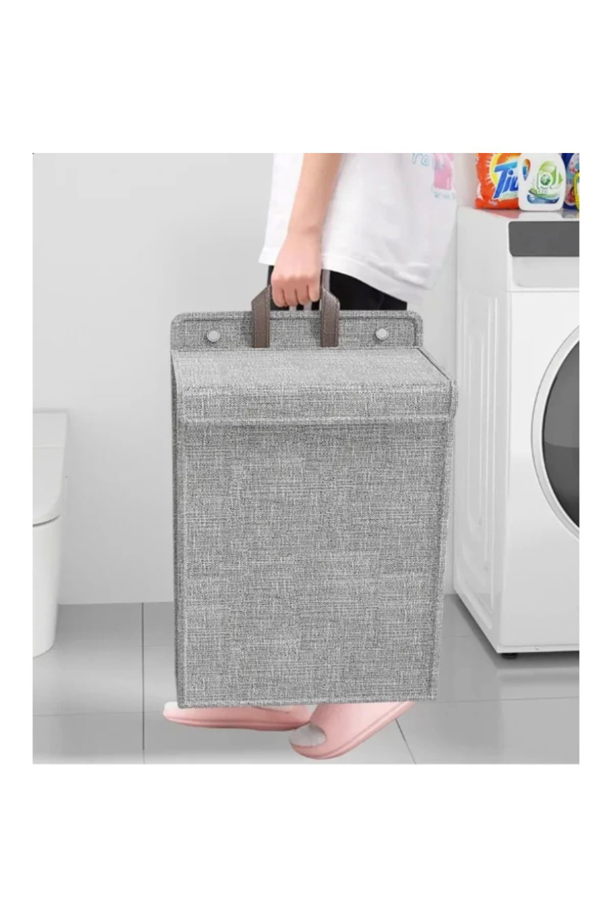 Yusuftex Katlanabilir Asilabilir Kirli Çamaşir Sepeti