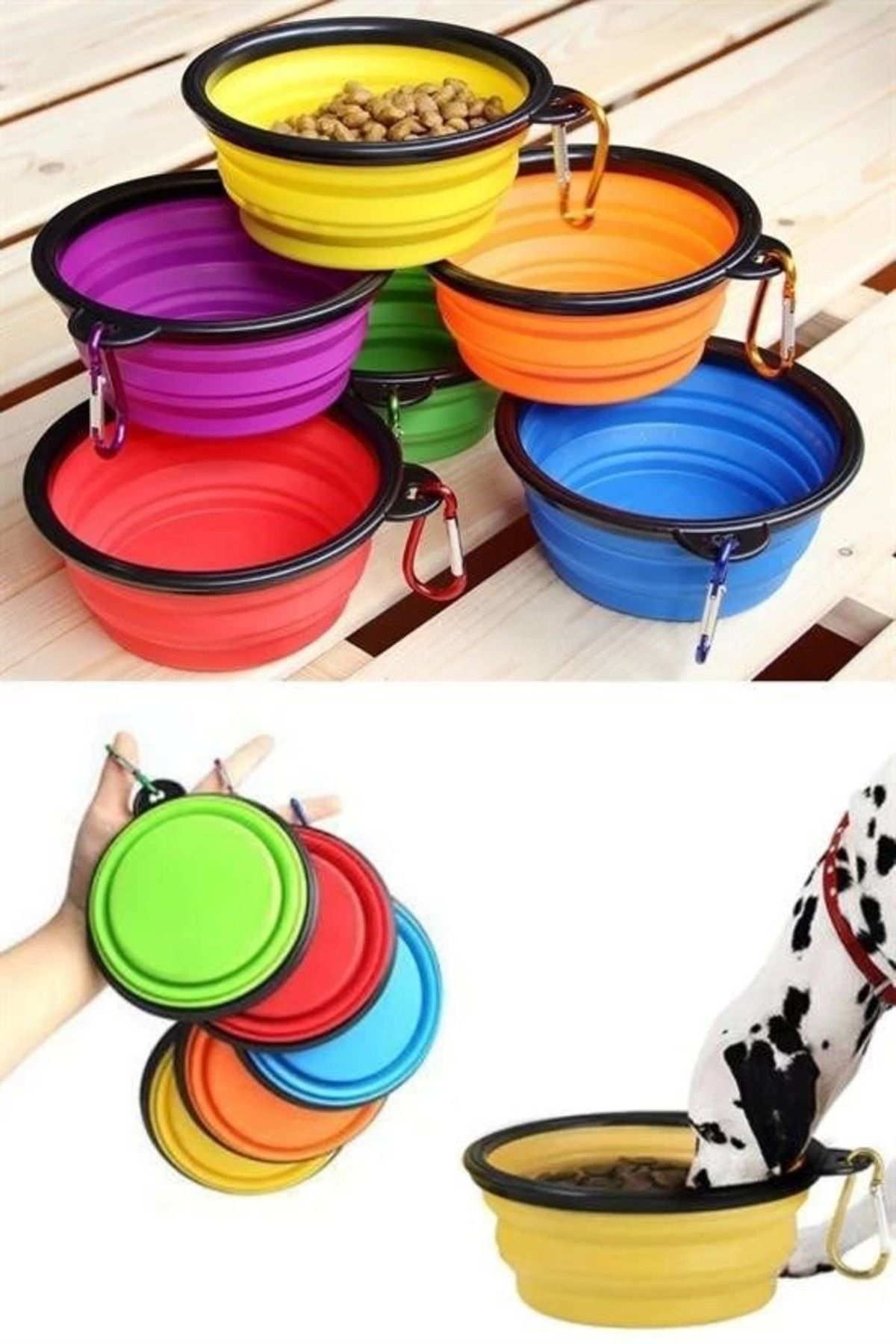 Yusuftex Katlanabilir Kedi Köpek Mama Ve Su Kabi Köpek Oyuncaği