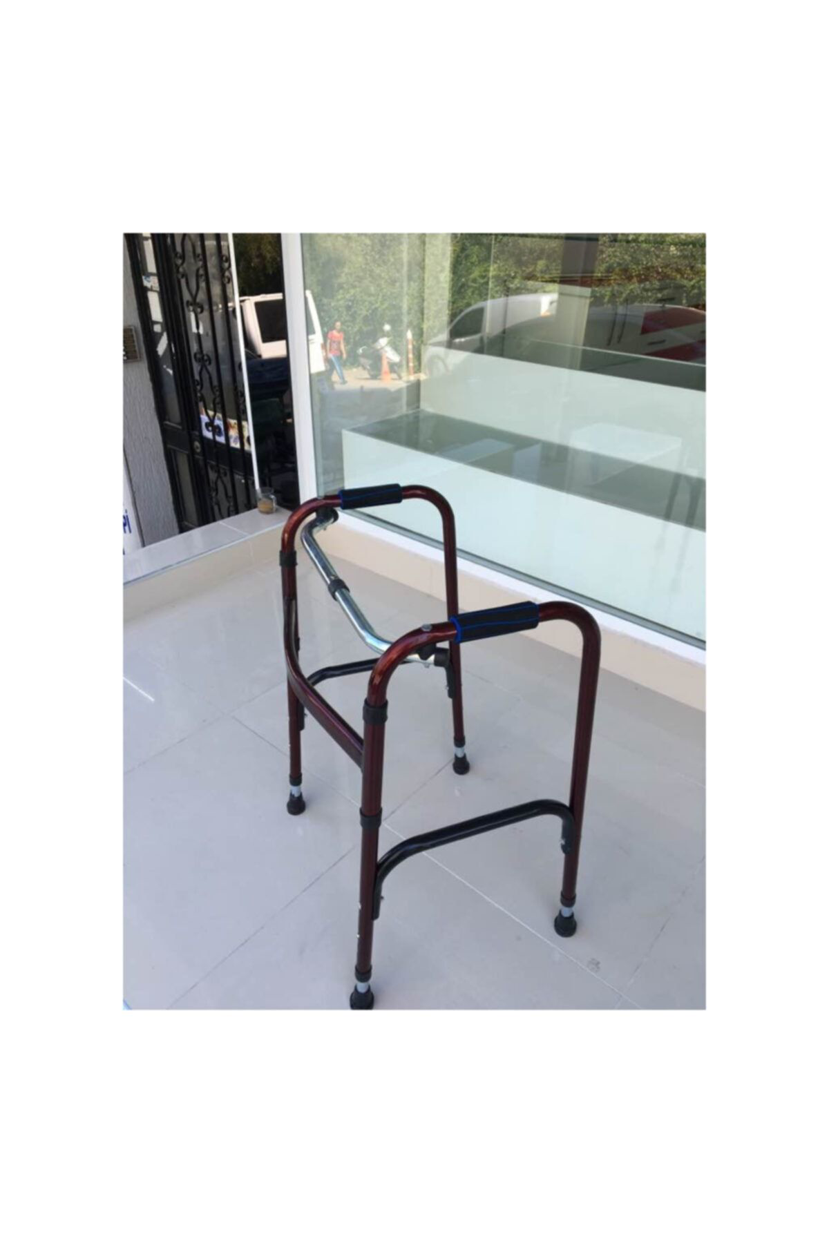 Medilabs Katlanabilir Metal Walker Hasta Yürüteci Dört Ayakli Boy Ayarlana