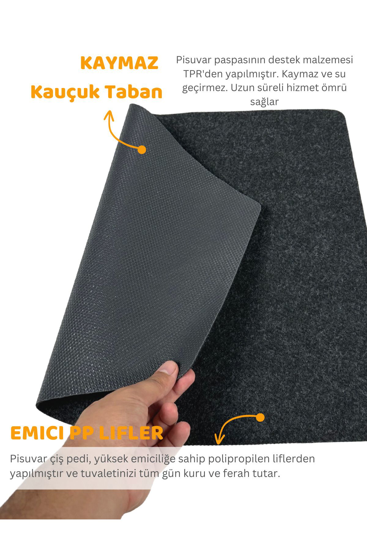 Beylini Kaydirmaz Yikanabilir Tuvalet Halisi Emici Su Geçirmez Koku Tutma
