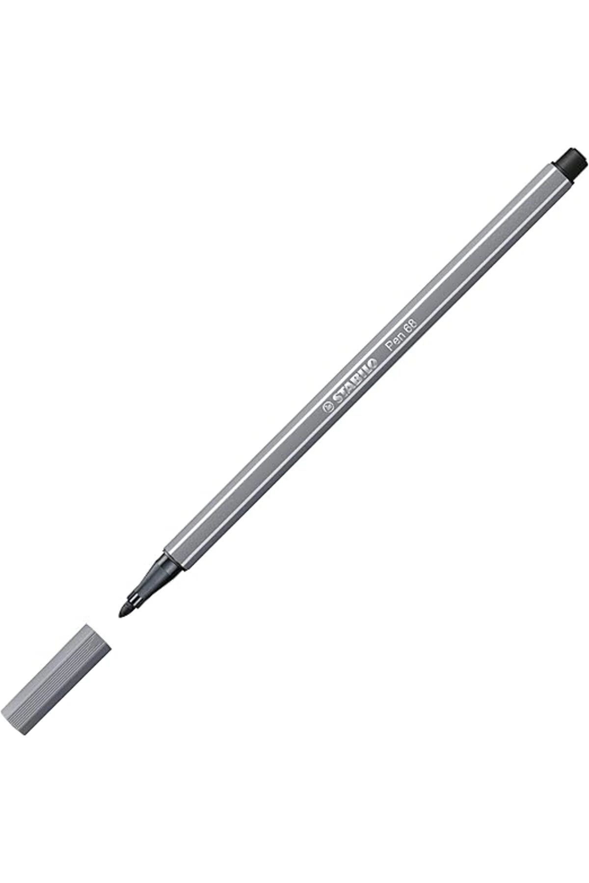 Stabilo - Keçe Uçlu Boya Kalemi - Pen 68 - Koyu Gri