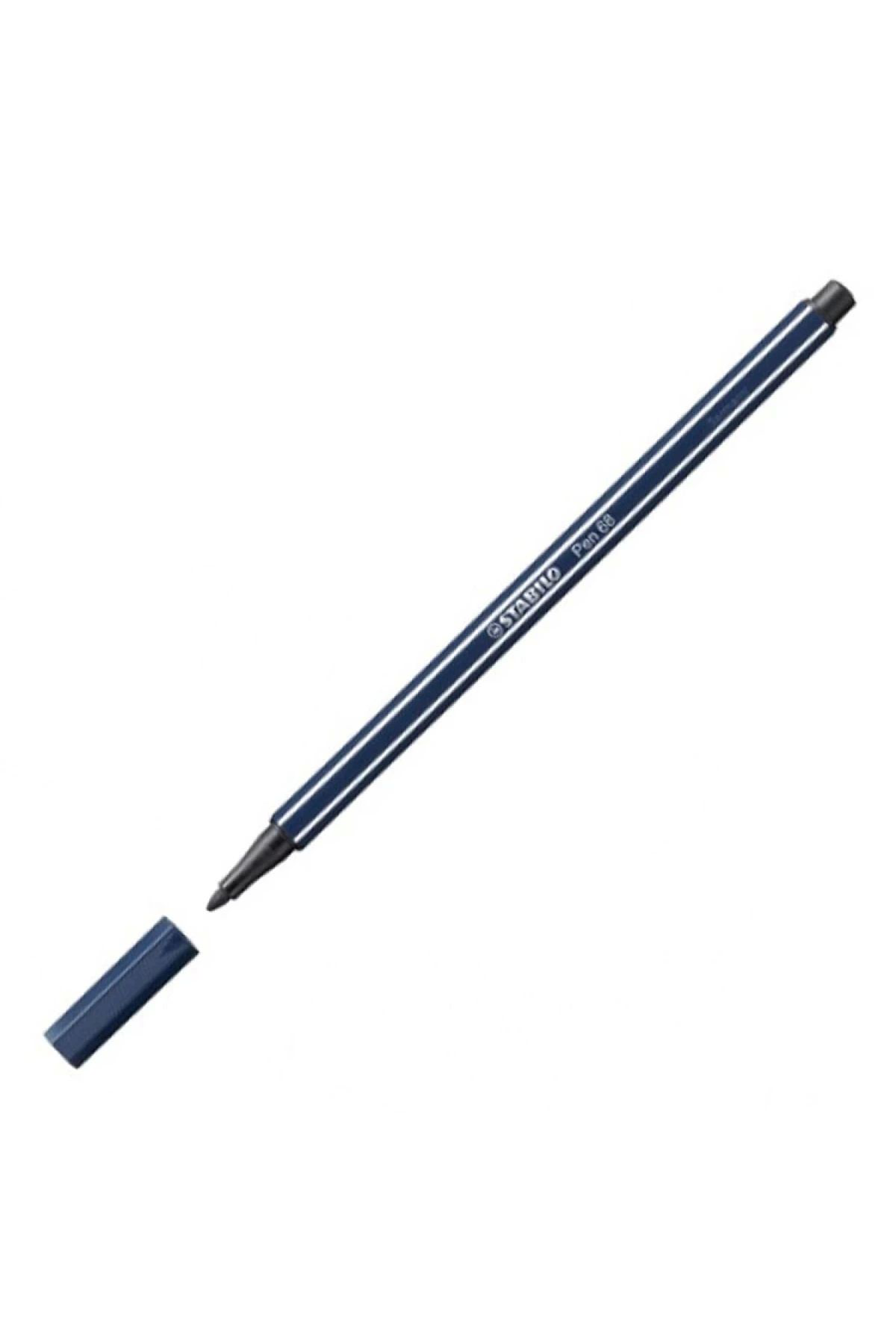 Stabilo - Keçe Uçlu Boya Kalemi - Pen 68 - Mavi Siyah